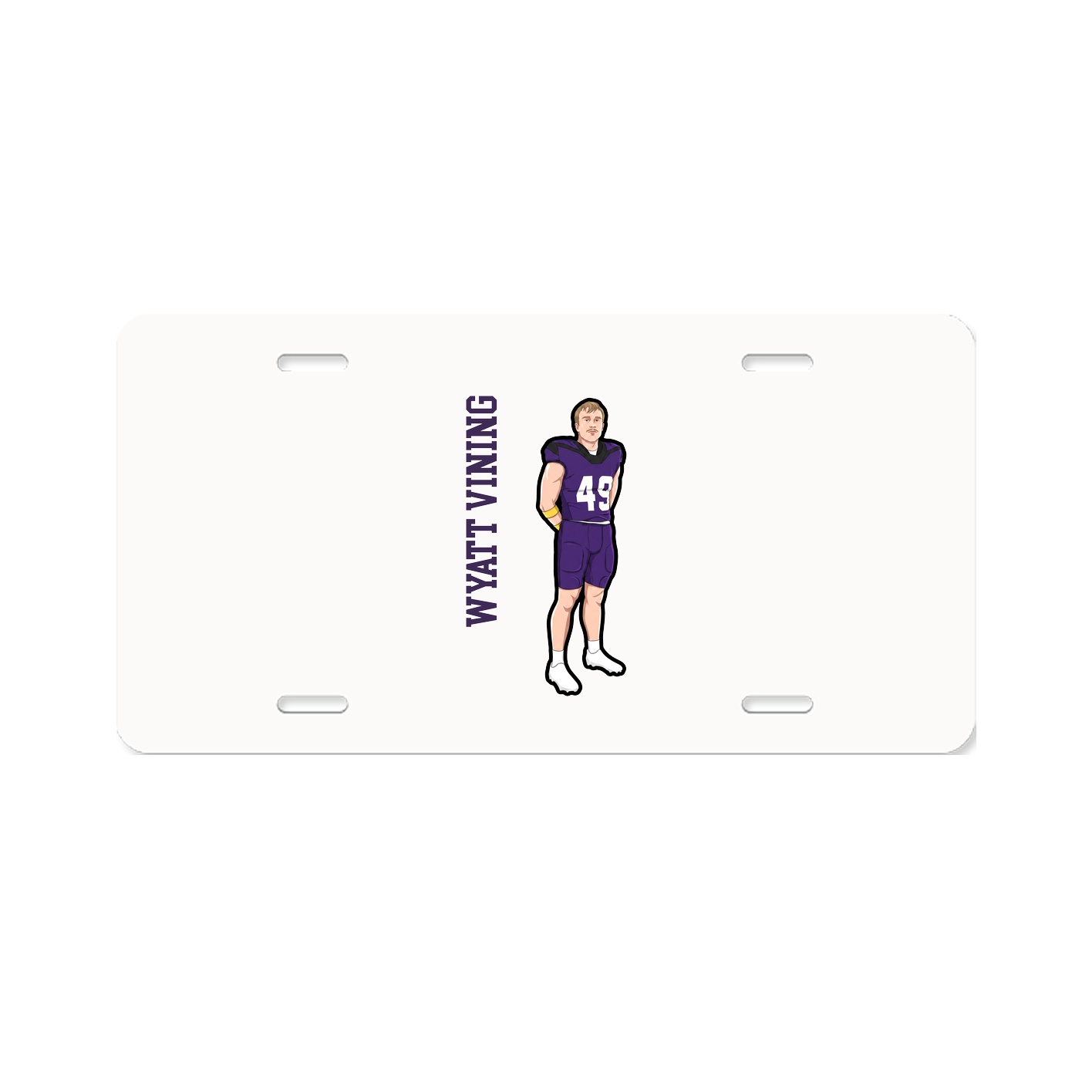 License Plate — Name Vertical in Classic
