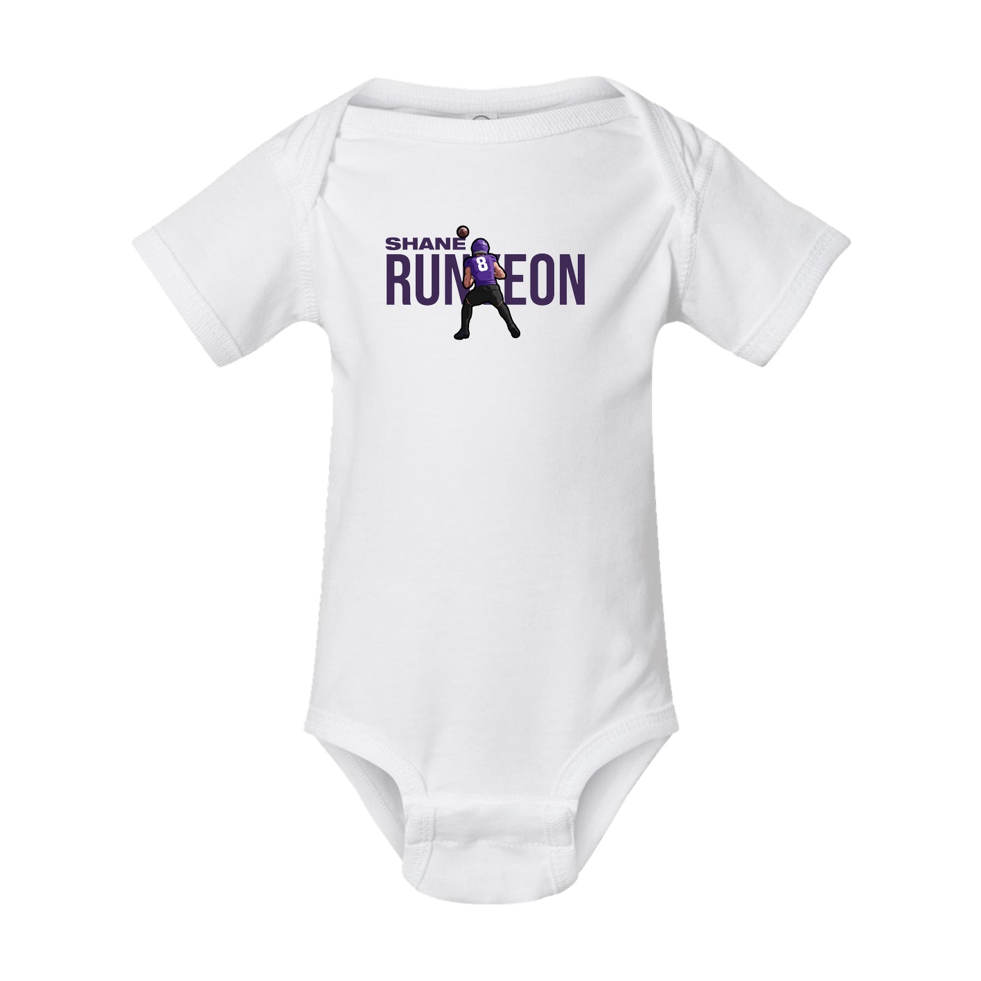 Baby Onesie — Player Name in White
