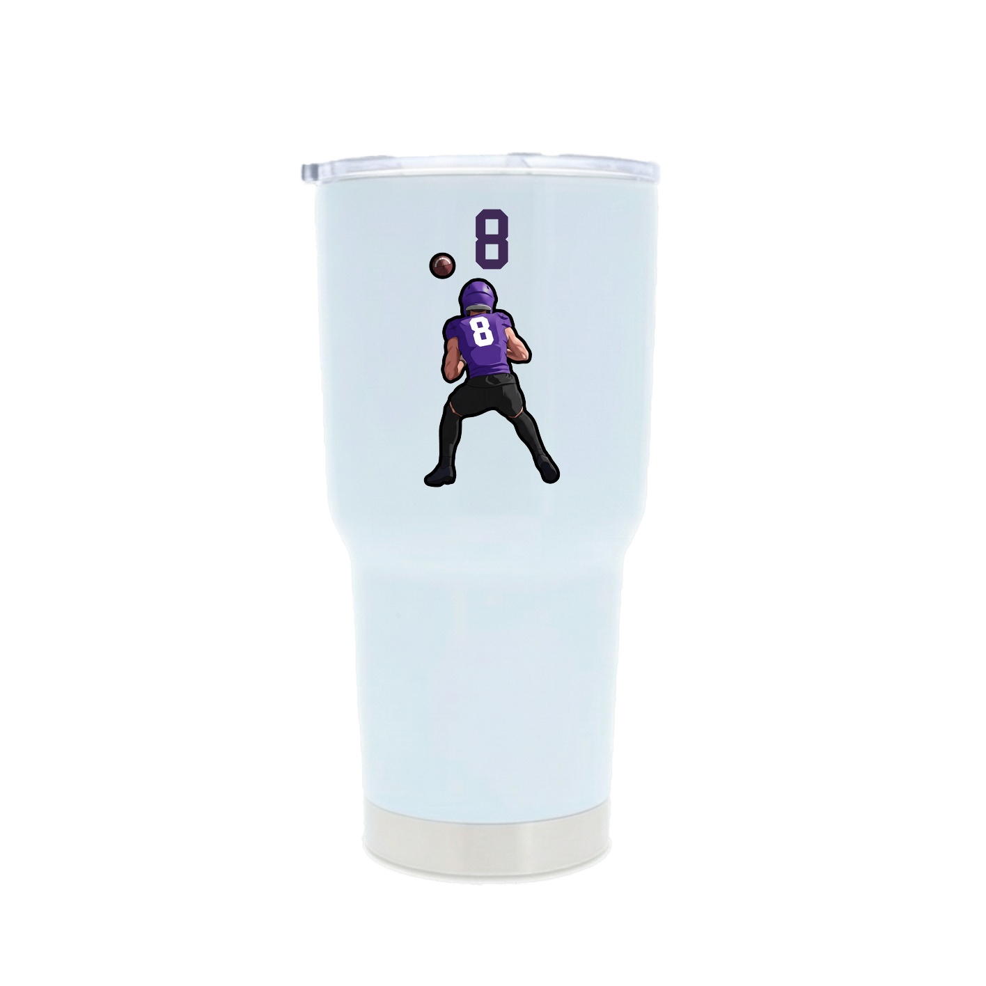30oz Stainless Steel Tumbler — Number Top in White