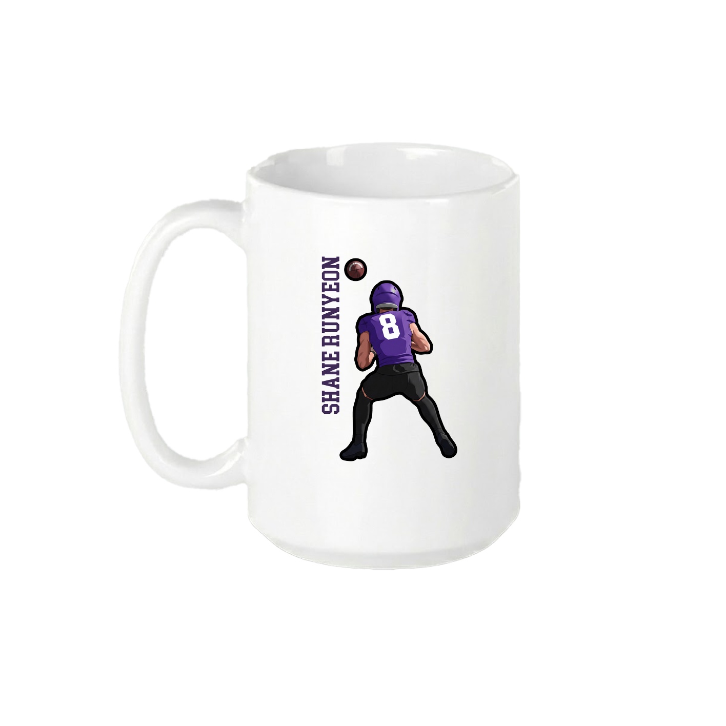 15oz Coffee Mug — Name Vertical in White