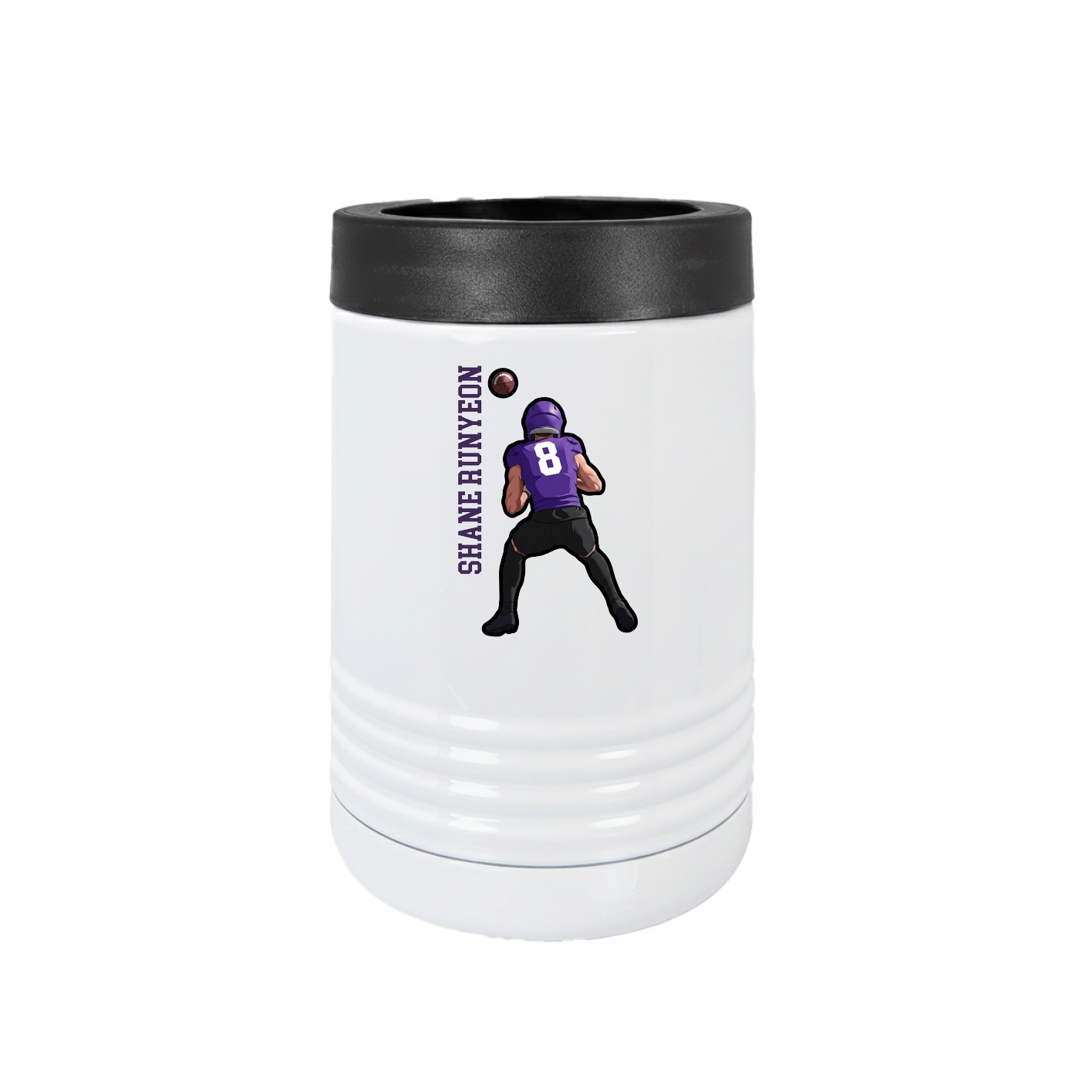Beverage Holder — Name Vertical in White