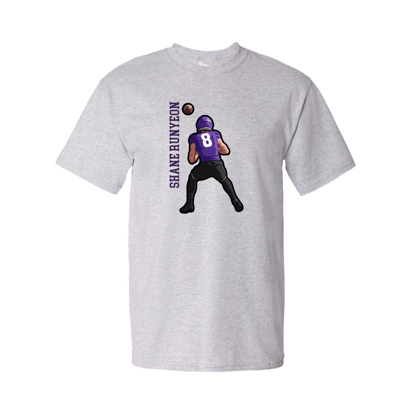 Tee — Name Vertical in Grey