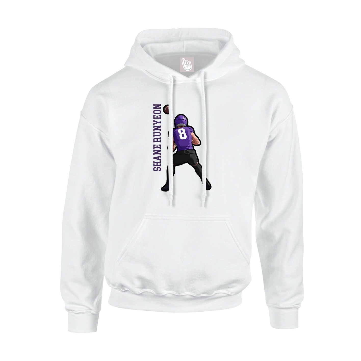 Hoodie — Name Vertical in White