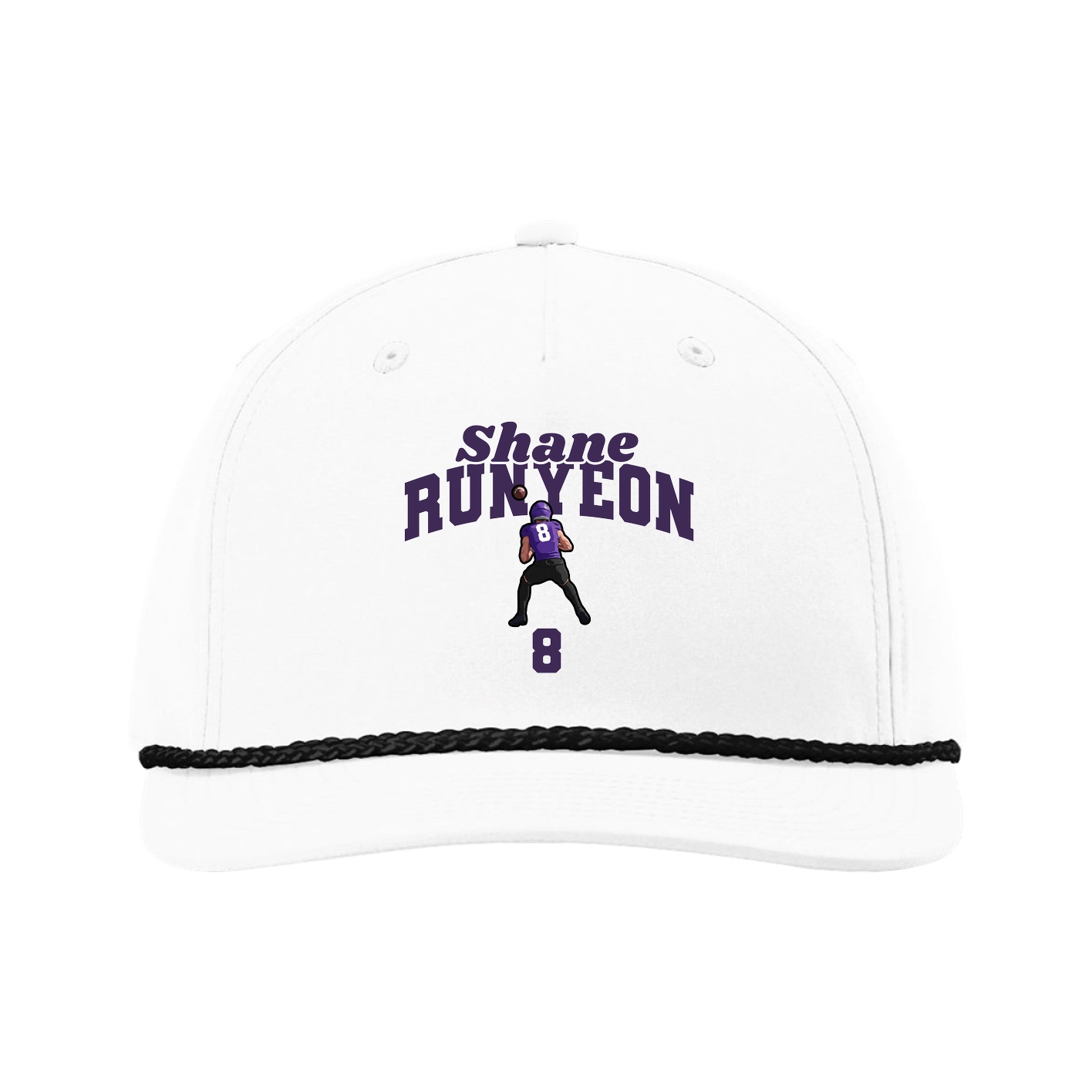 Five-Panel Classic Rope Cap — Signature Arch in White