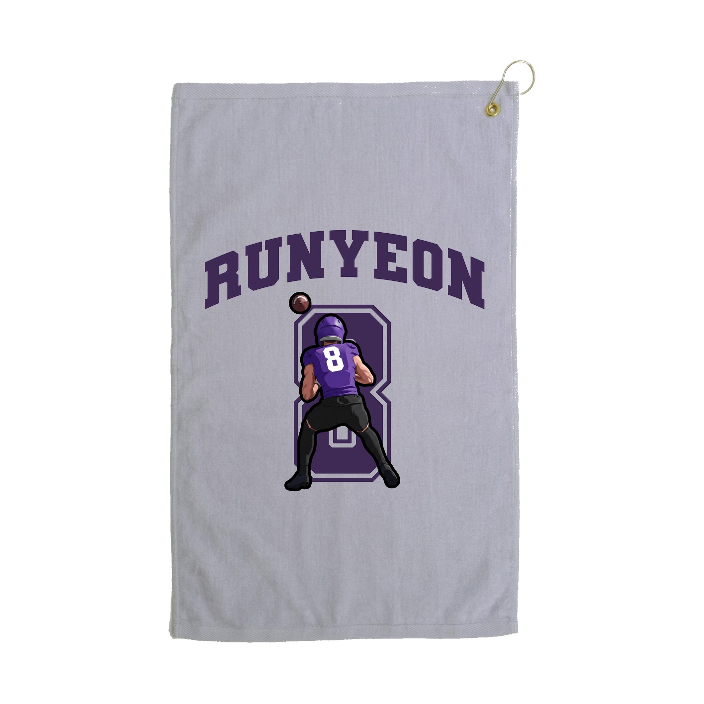 Golf Towel — Number in Grey