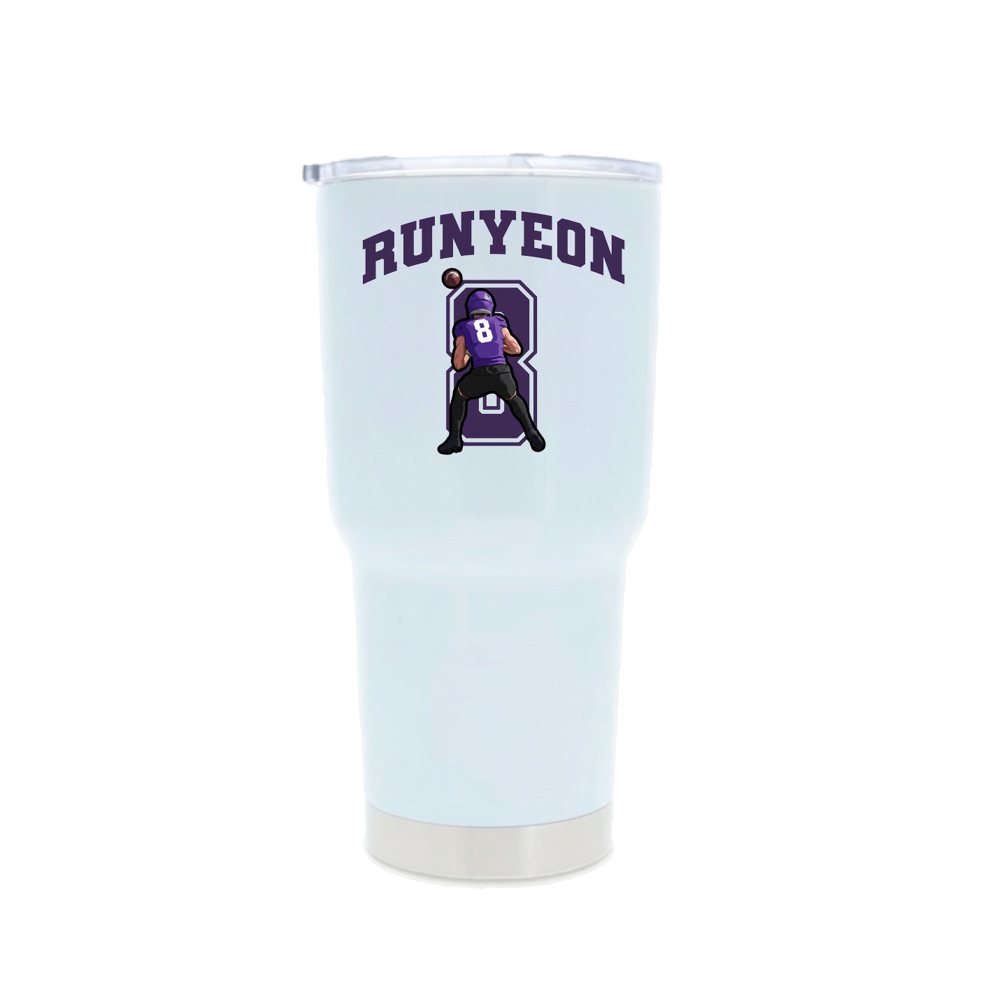 30oz Stainless Steel Tumbler — Number in White