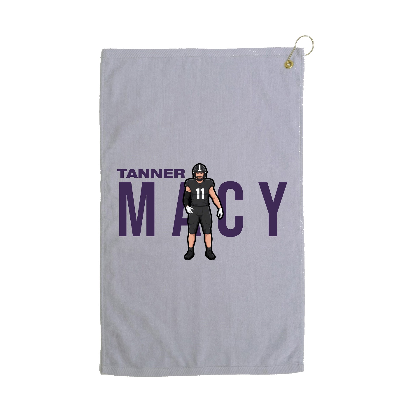 Golf Towel — Player Name in Grey