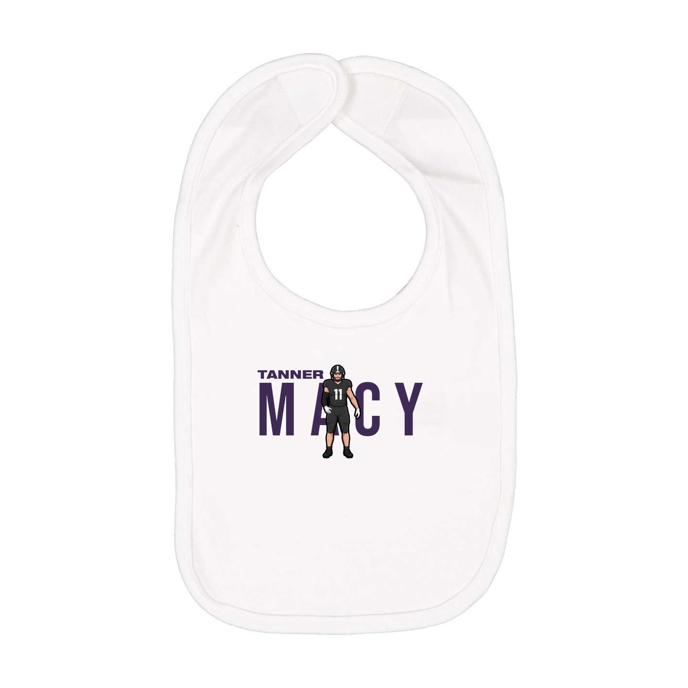 Infant Bib — Player Name in White