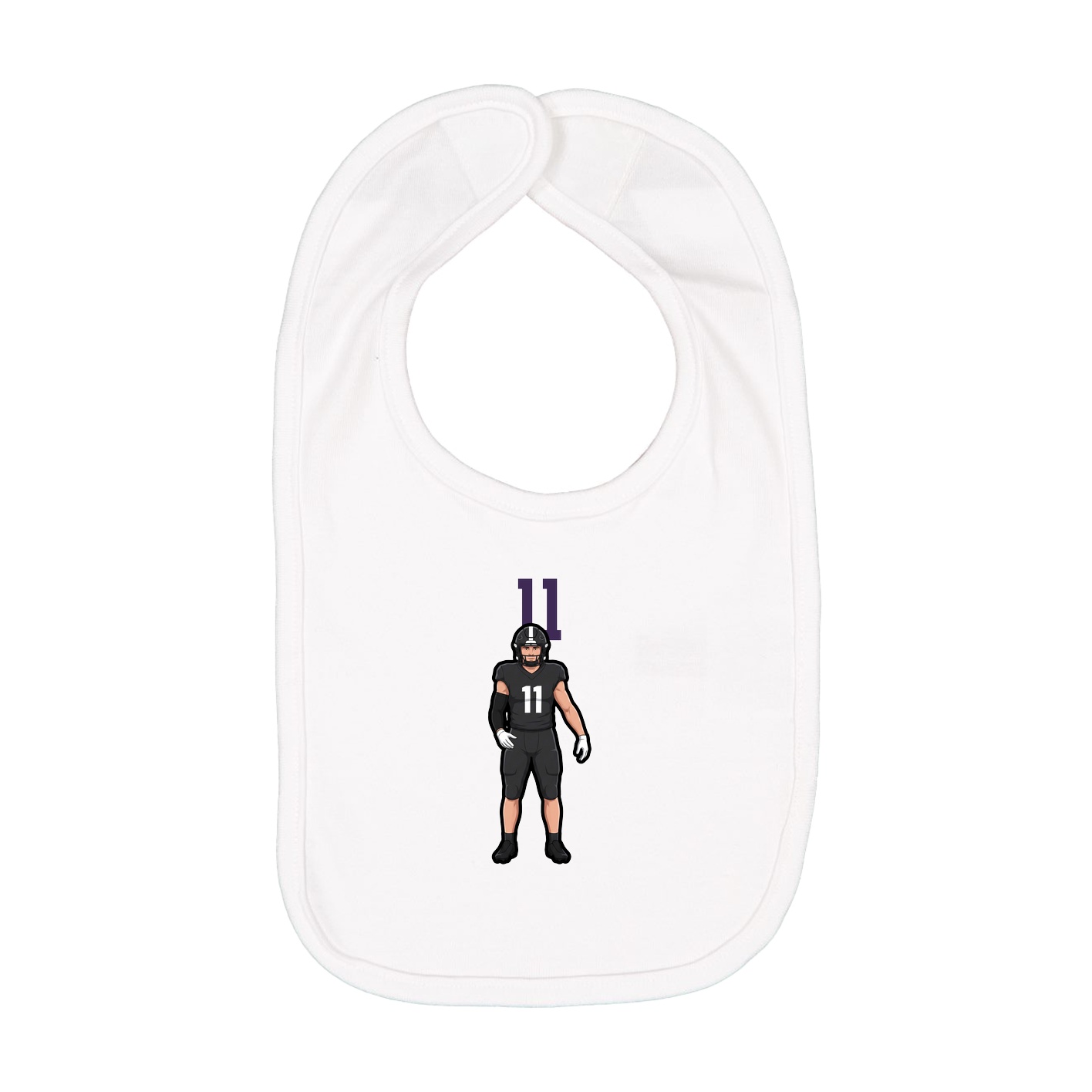 Infant Bib — Number Top in White