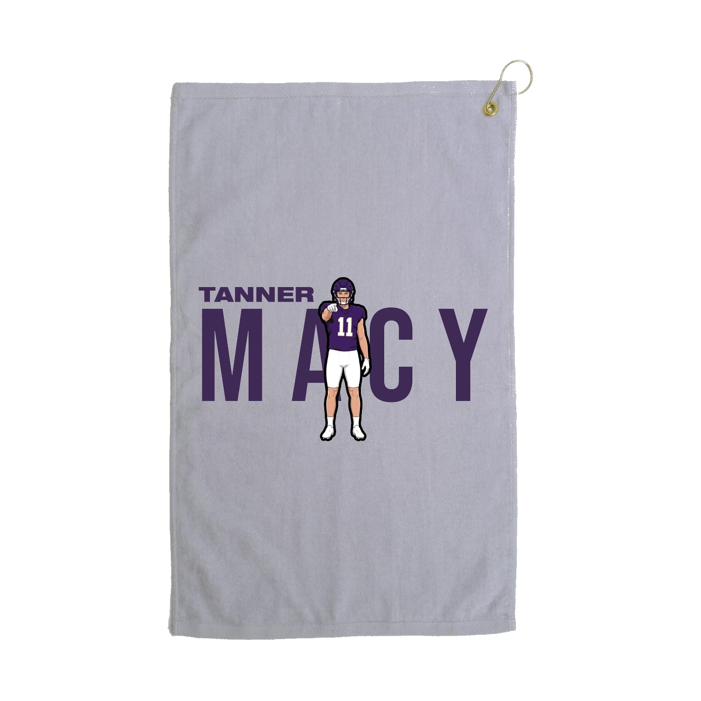 Golf Towel — Player Name in Grey