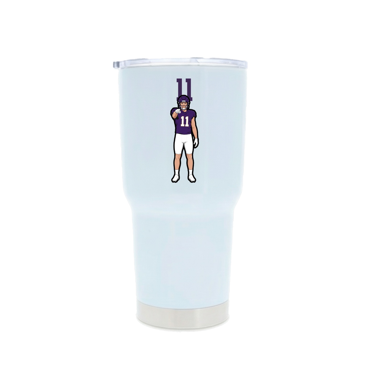 30oz Stainless Steel Tumbler — Number Top in White
