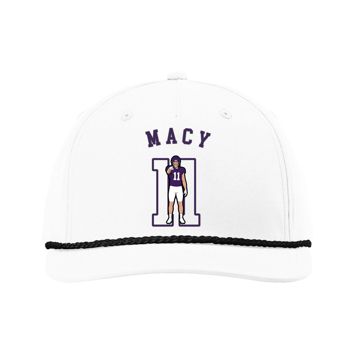 Five-Panel Classic Rope Cap — Shirsey Arch in White