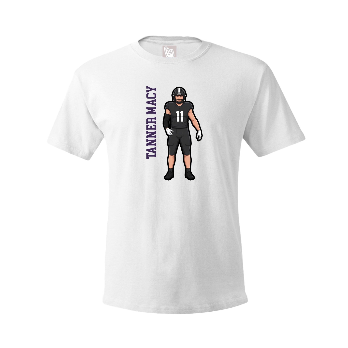 Tee — Name Vertical in White