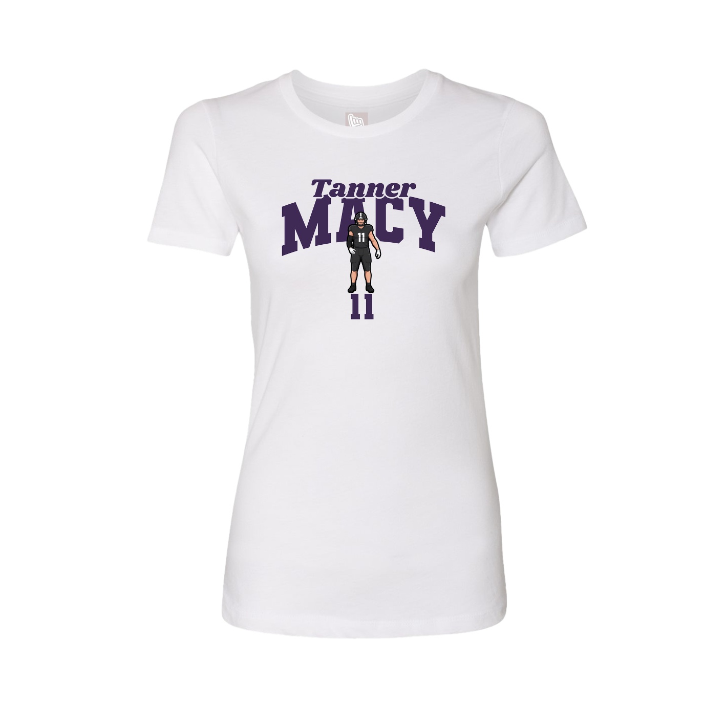 Fitted Women's Tee — Signature Arch in White
