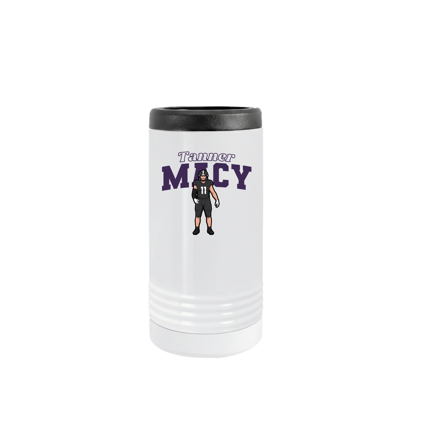 Slim Beverage Holder — Name Arch in White
