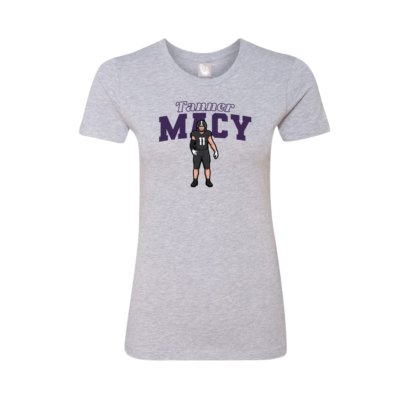 Fitted Women's Tee — Name Arch in Grey