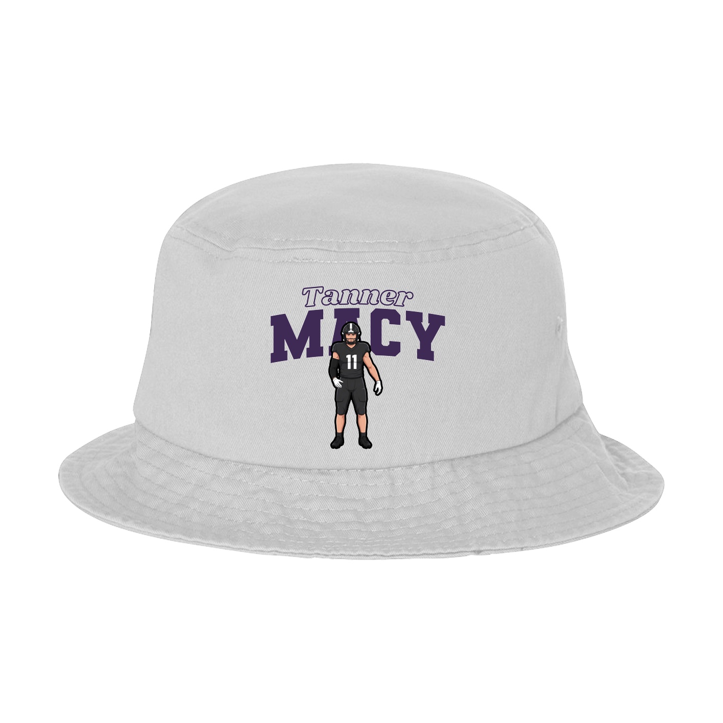 Bucket Cap — Name Arch in White
