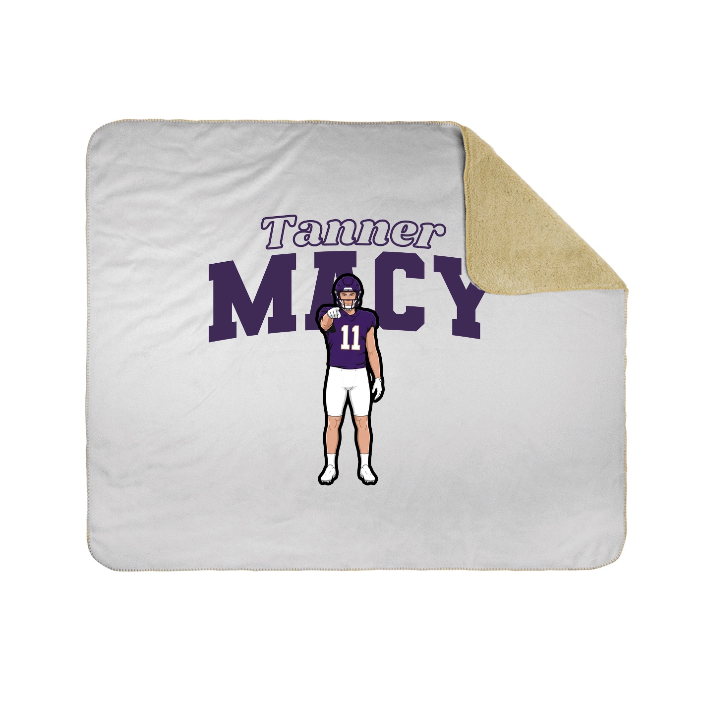 Throw Blanket — Name Arch in White