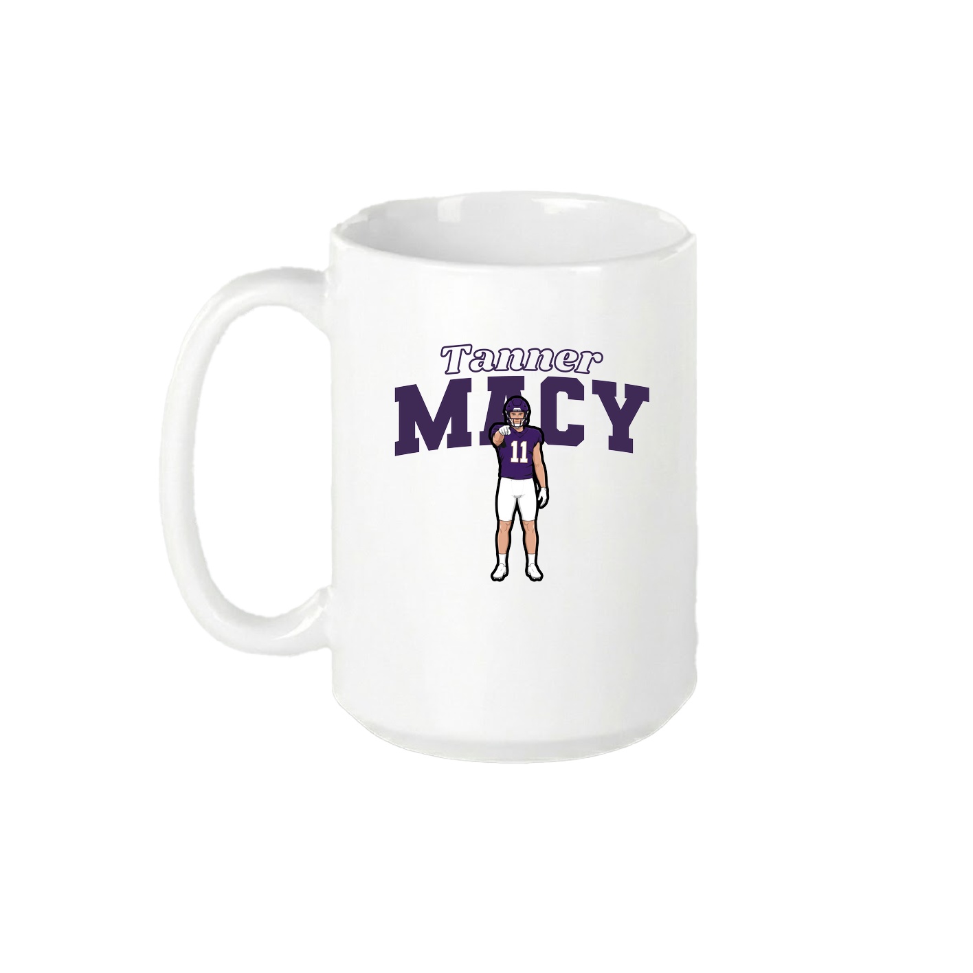 15oz Coffee Mug — Name Arch in White
