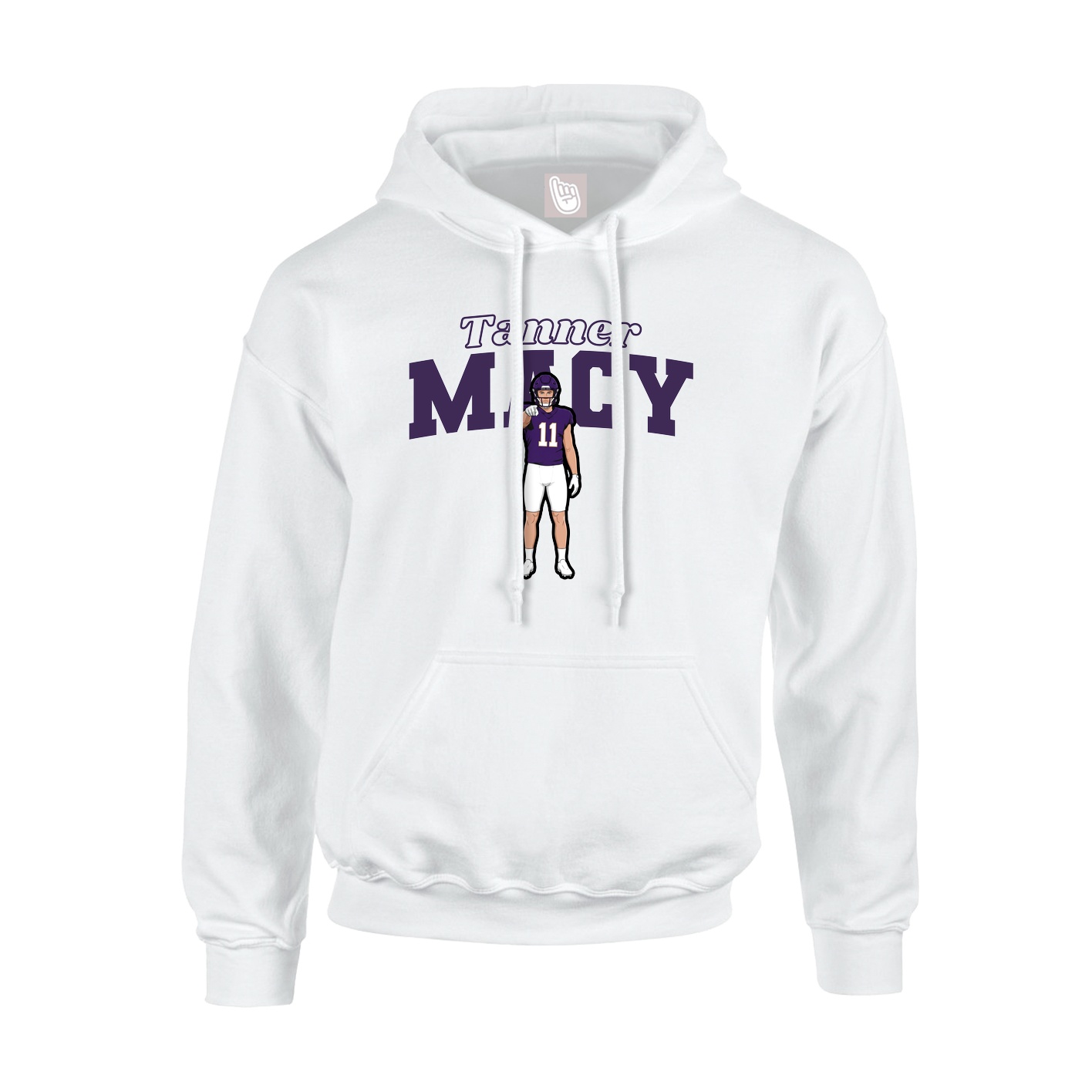 Hoodie — Name Arch in White