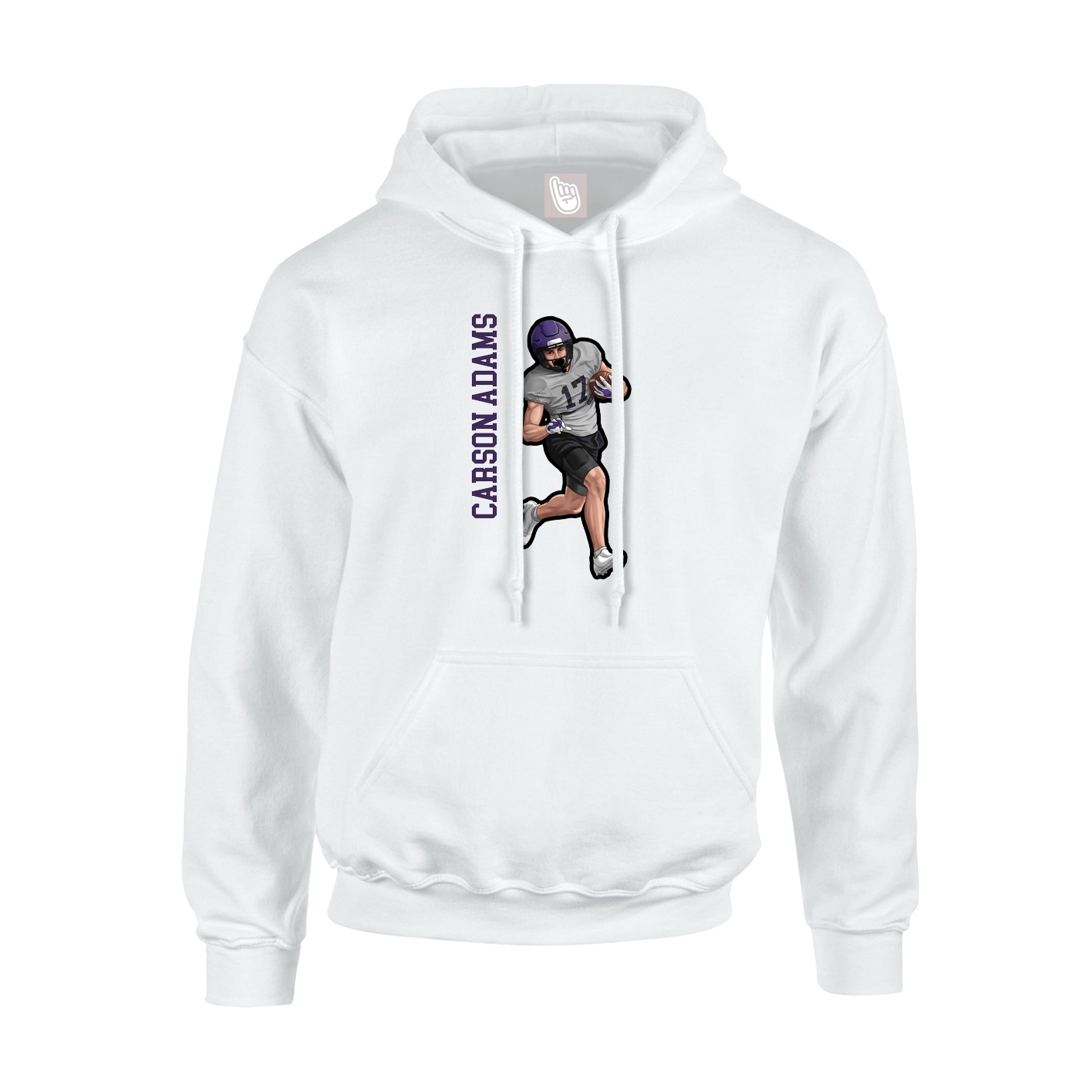 Hoodie — Name Vertical in White
