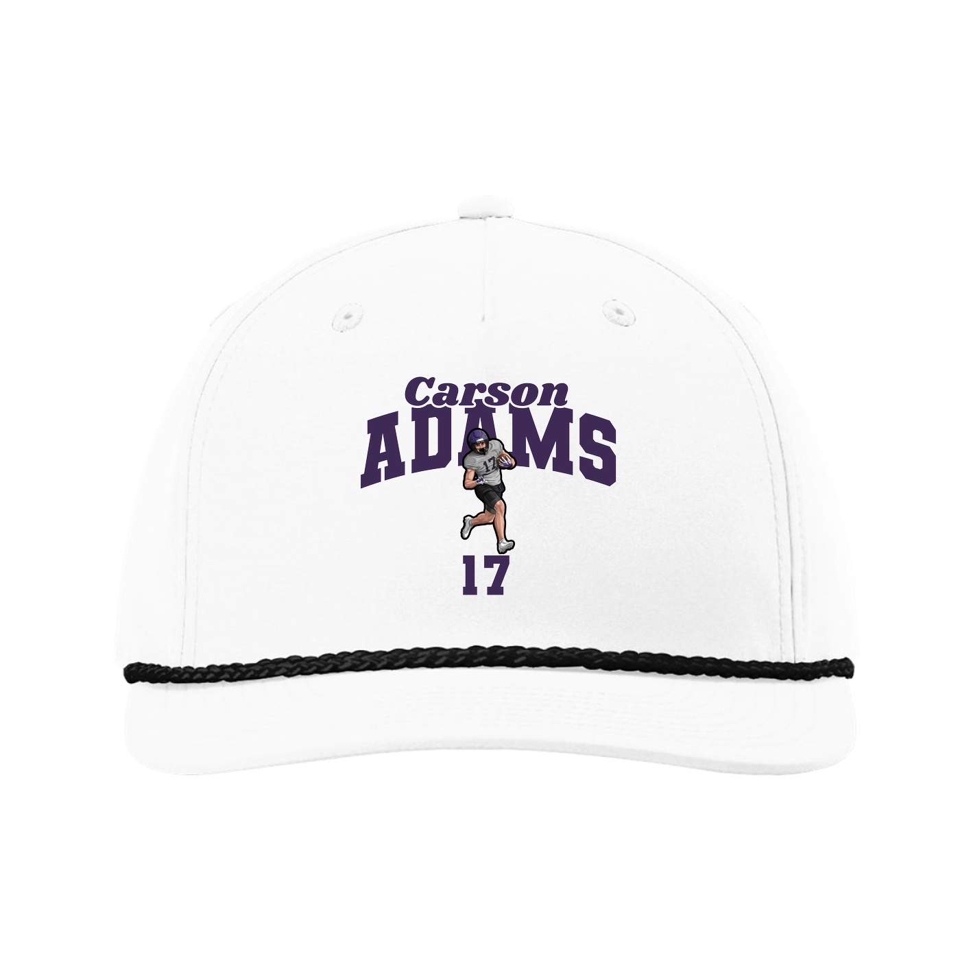 Five-Panel Classic Rope Cap — Signature Arch in White