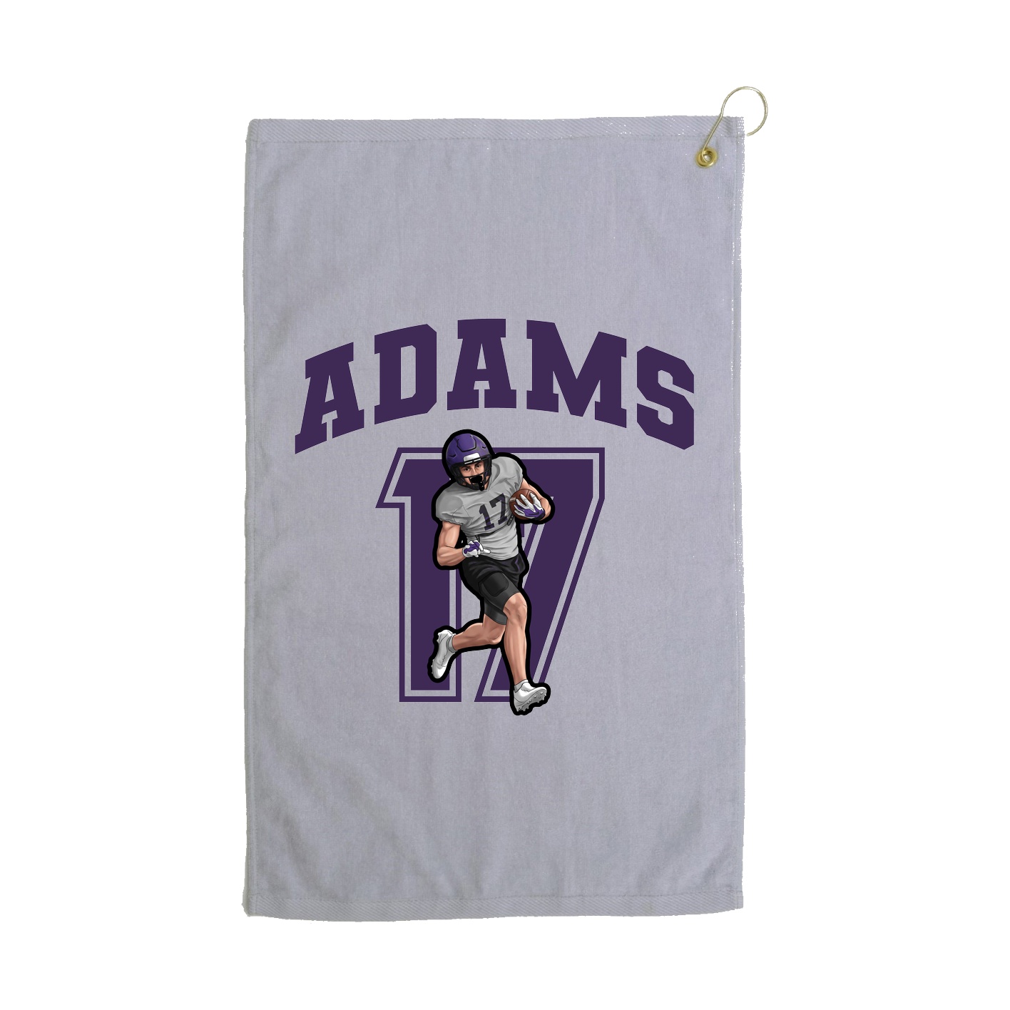 Golf Towel — Number in Grey