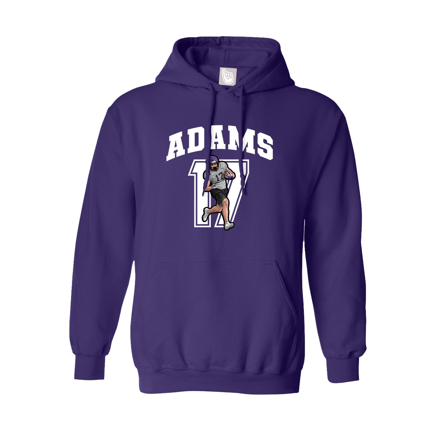 Youth Hoodie — Number in Purple