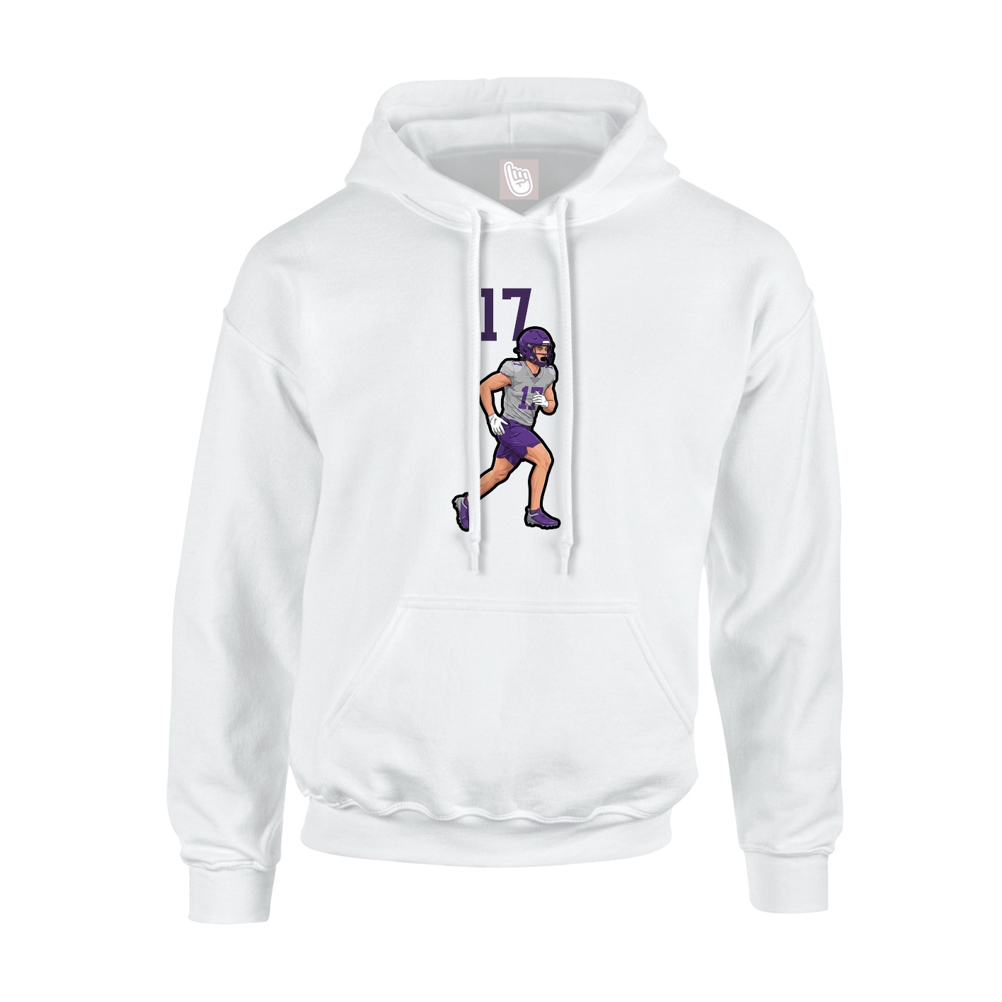 Youth Hoodie — Number Top in White