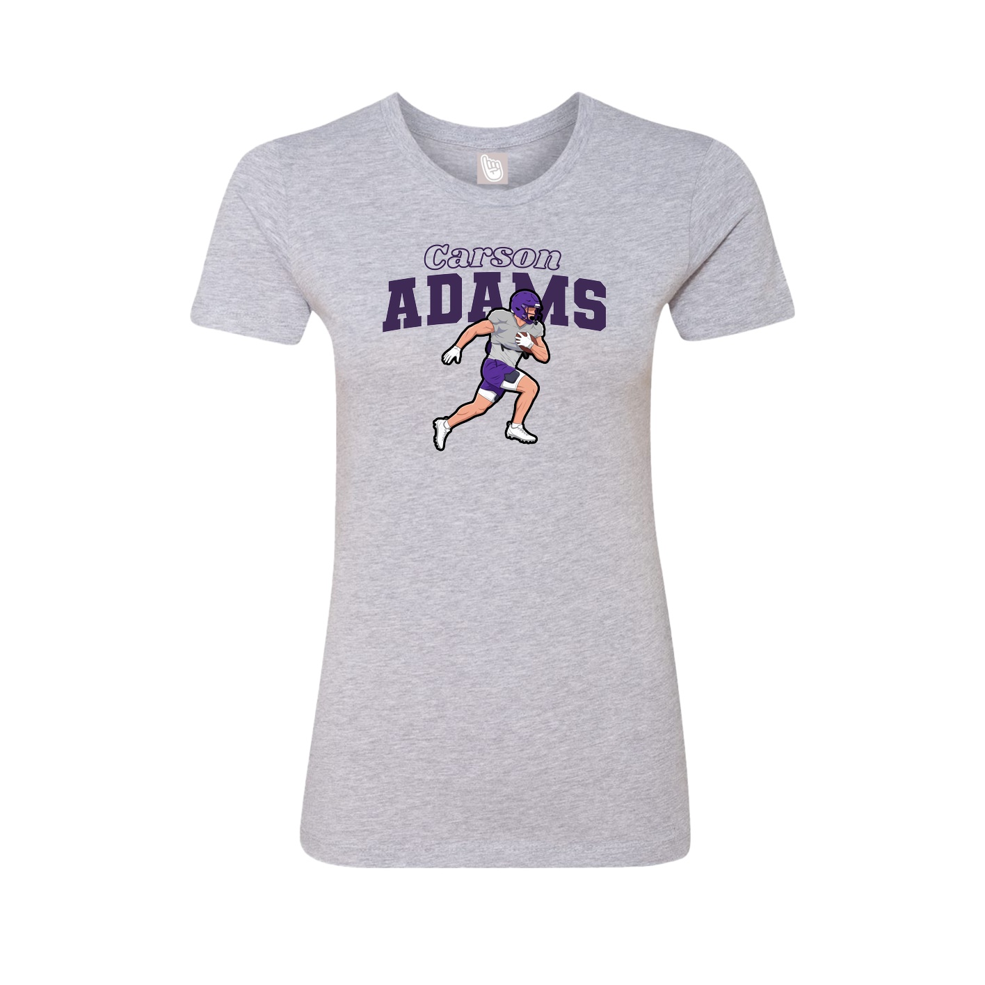 Fitted Women's Tee — Name Arch in Grey