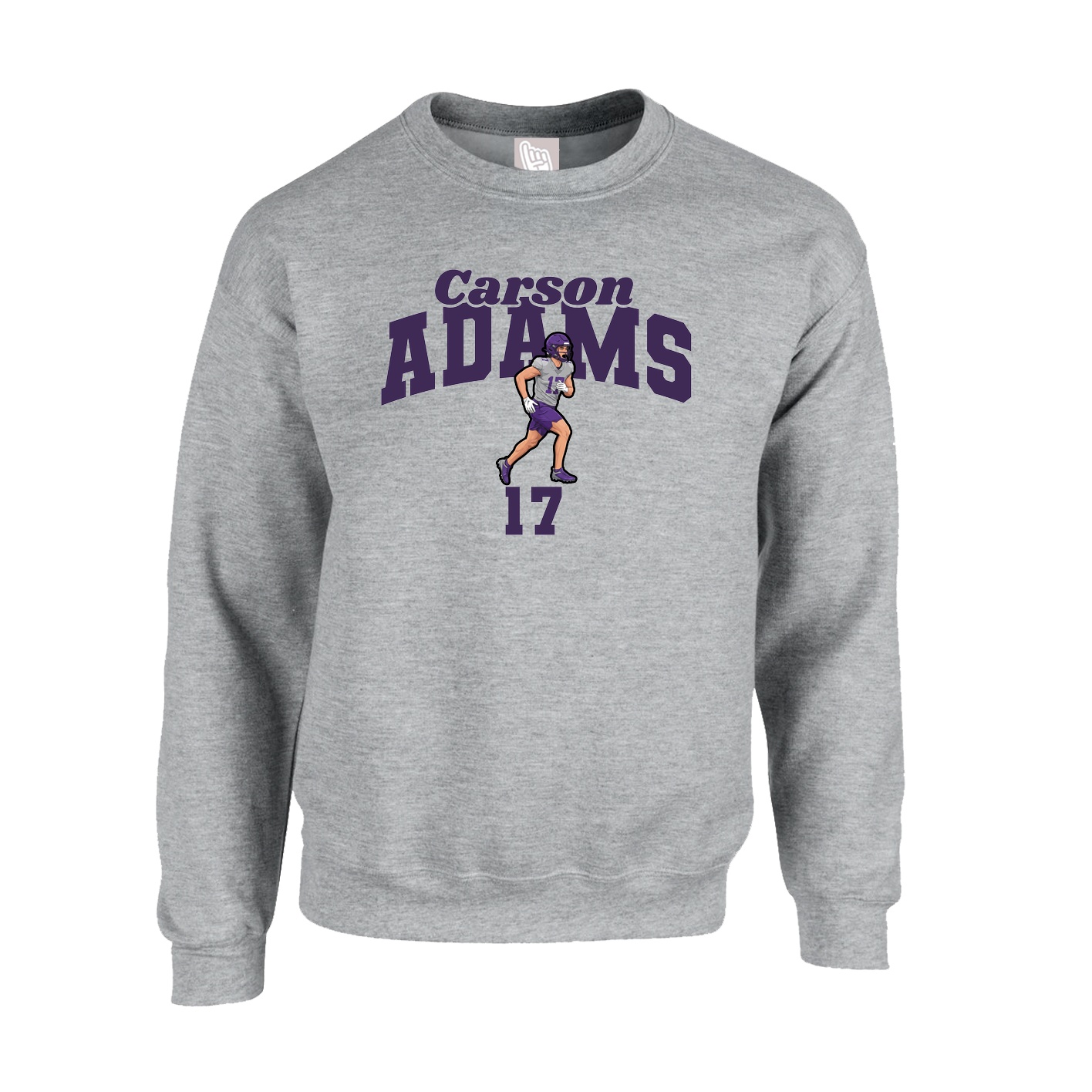 Fleece Crew — Signature Arch in Grey