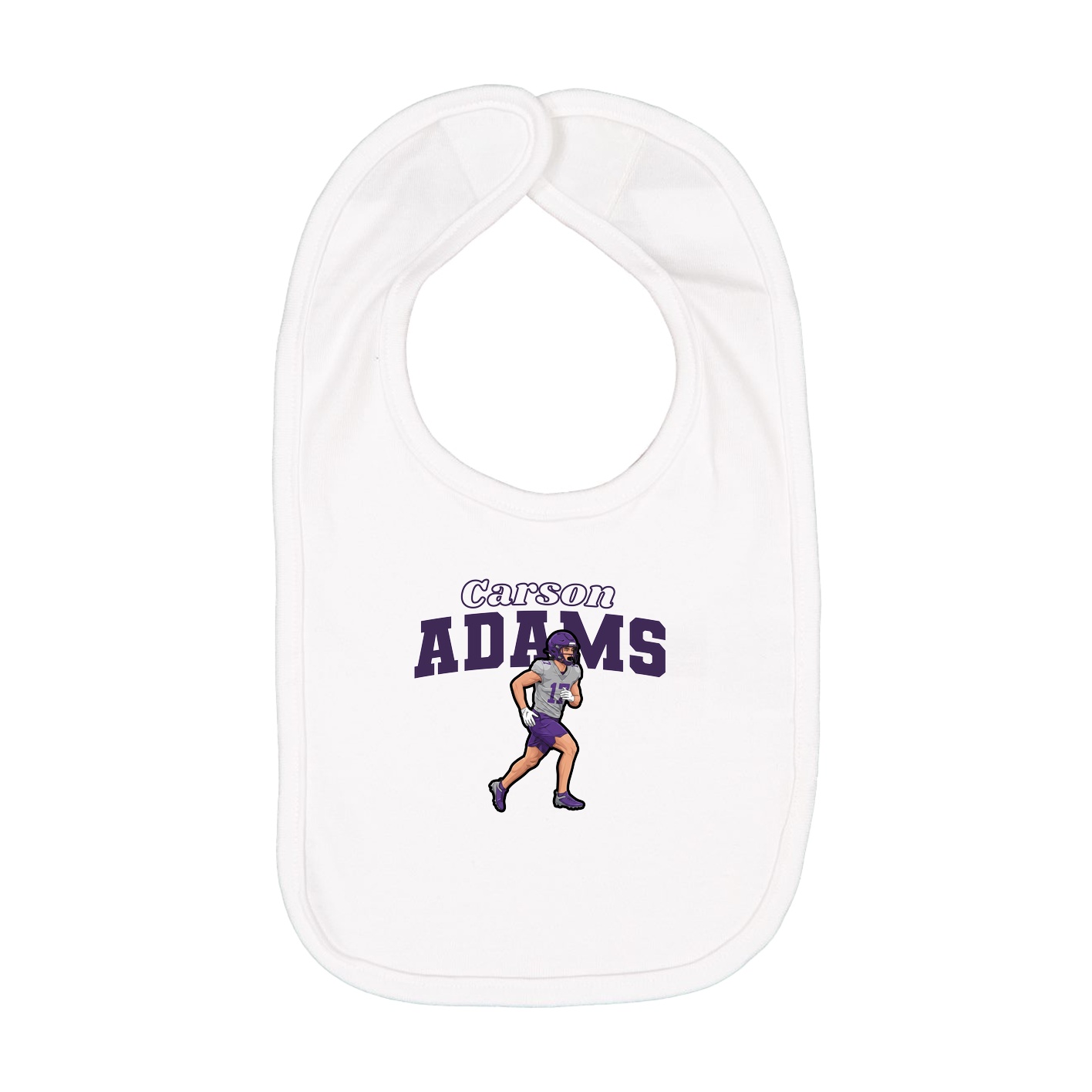 Infant Bib — Name Arch in White