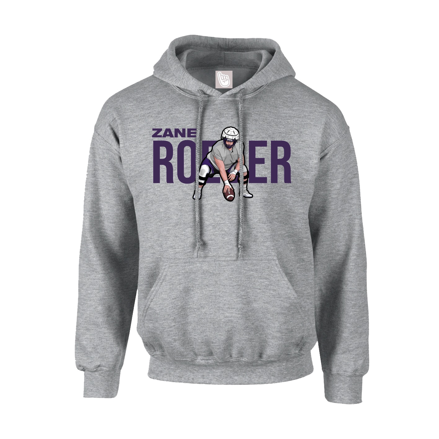 Hoodie — Player Name in Grey