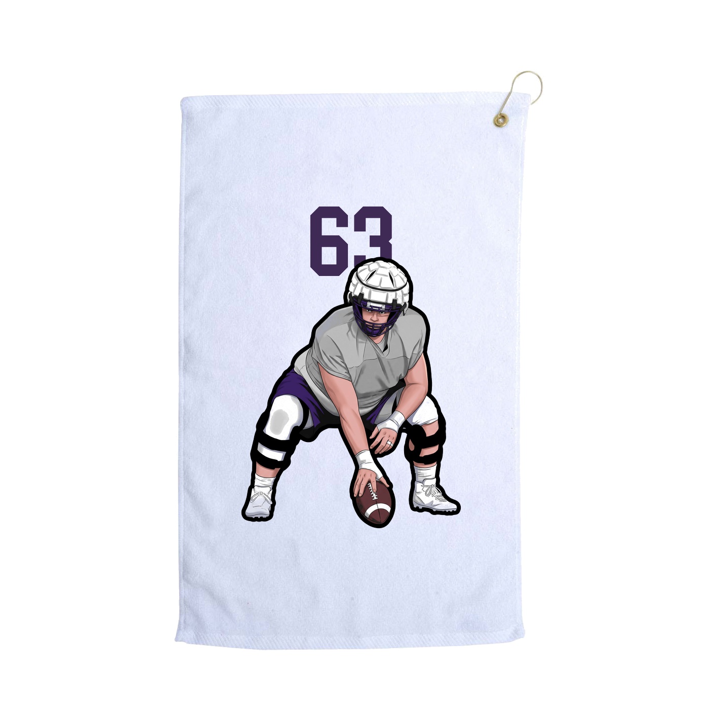 Golf Towel — Number Top in White