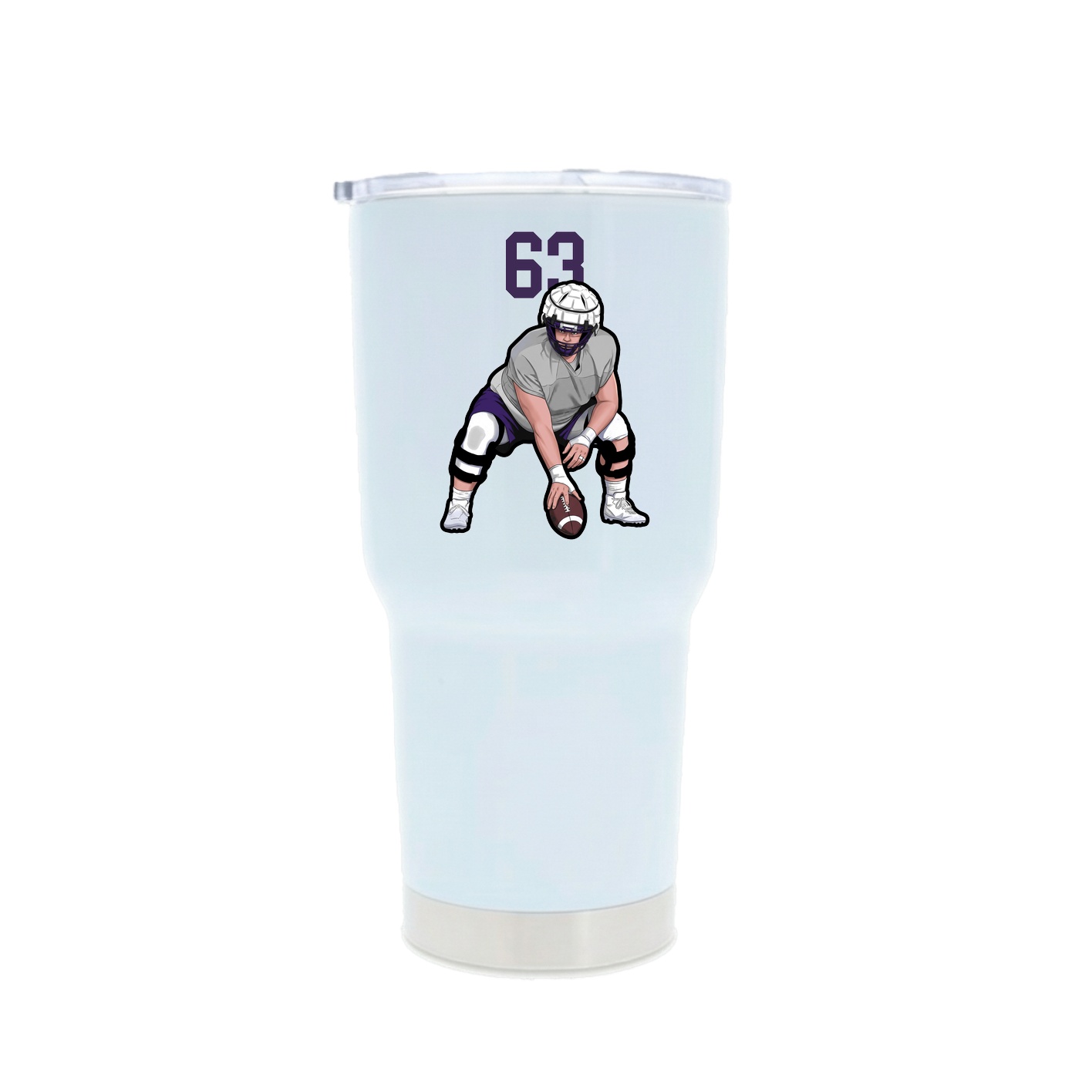 30oz Stainless Steel Tumbler — Number Top in White