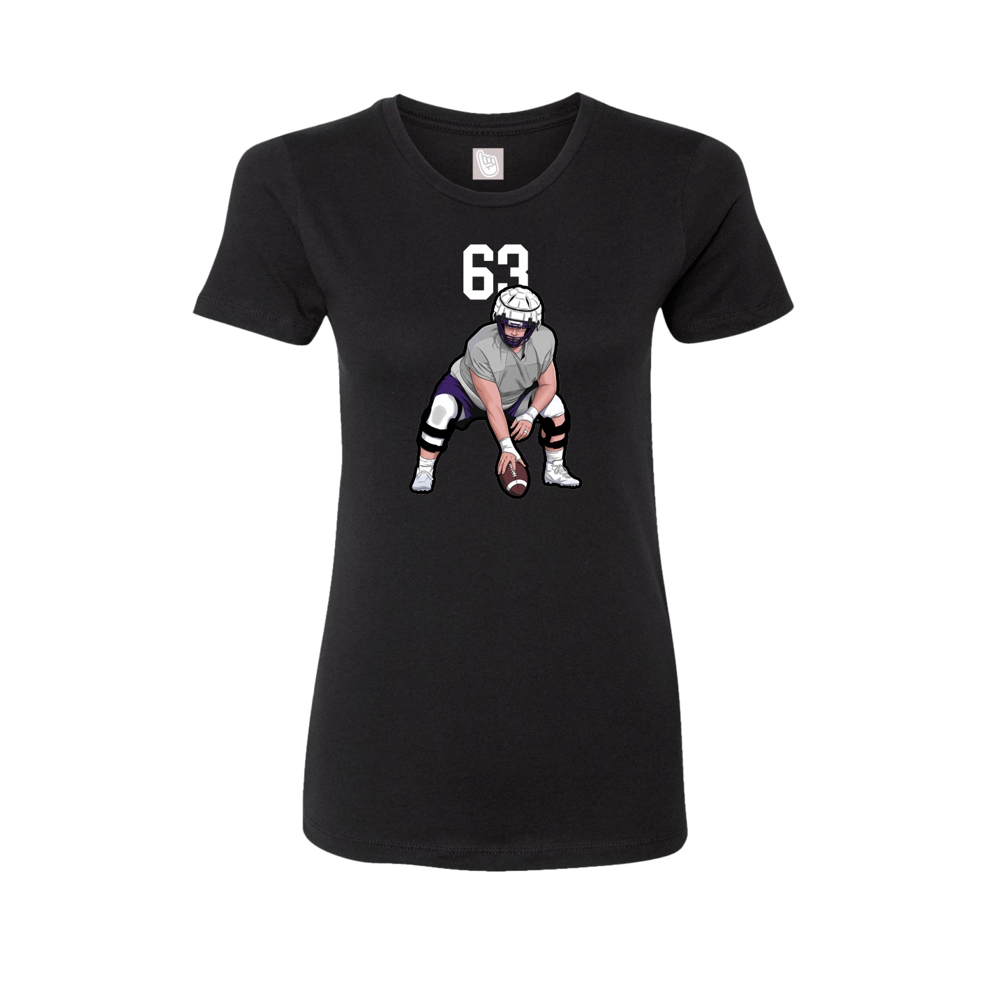 Fitted Women's Tee — Number Top in Black