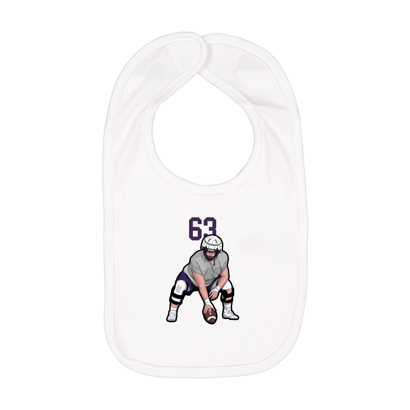 Infant Bib — Number Top in White