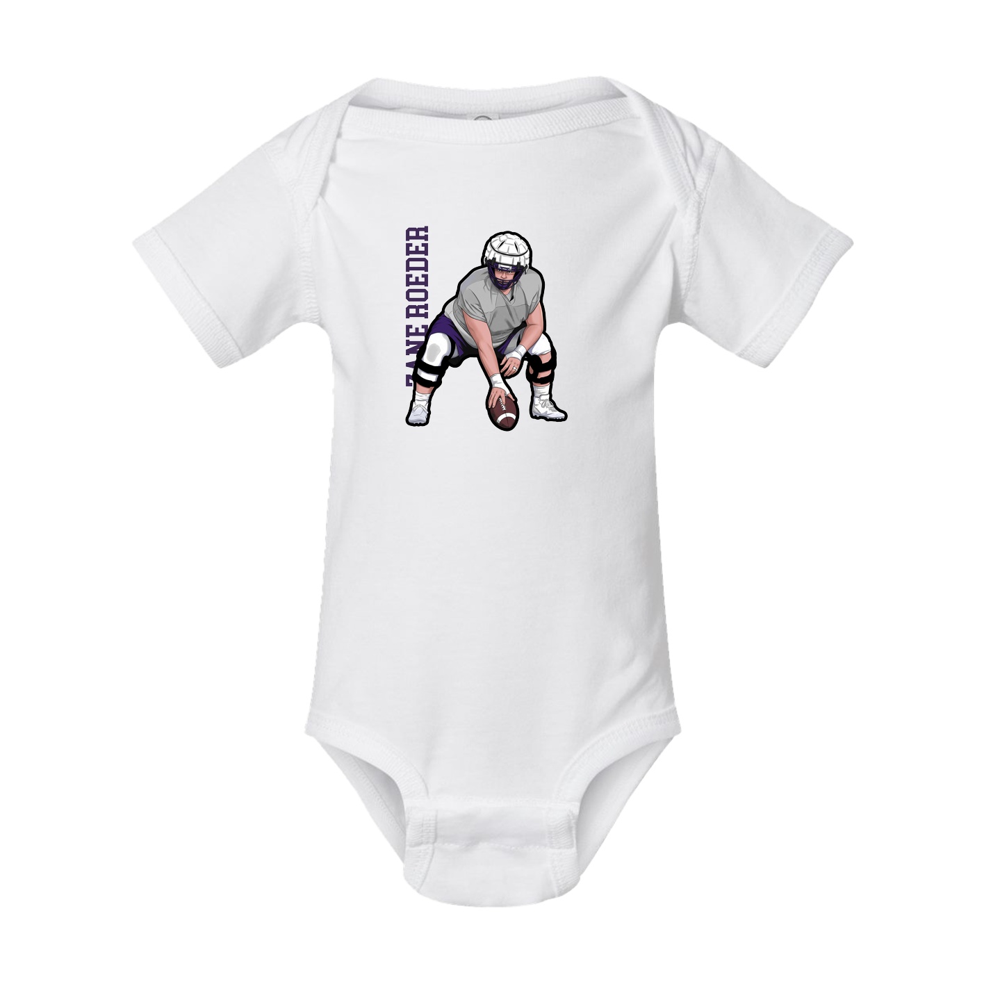 Baby Onesie — Name Vertical in White