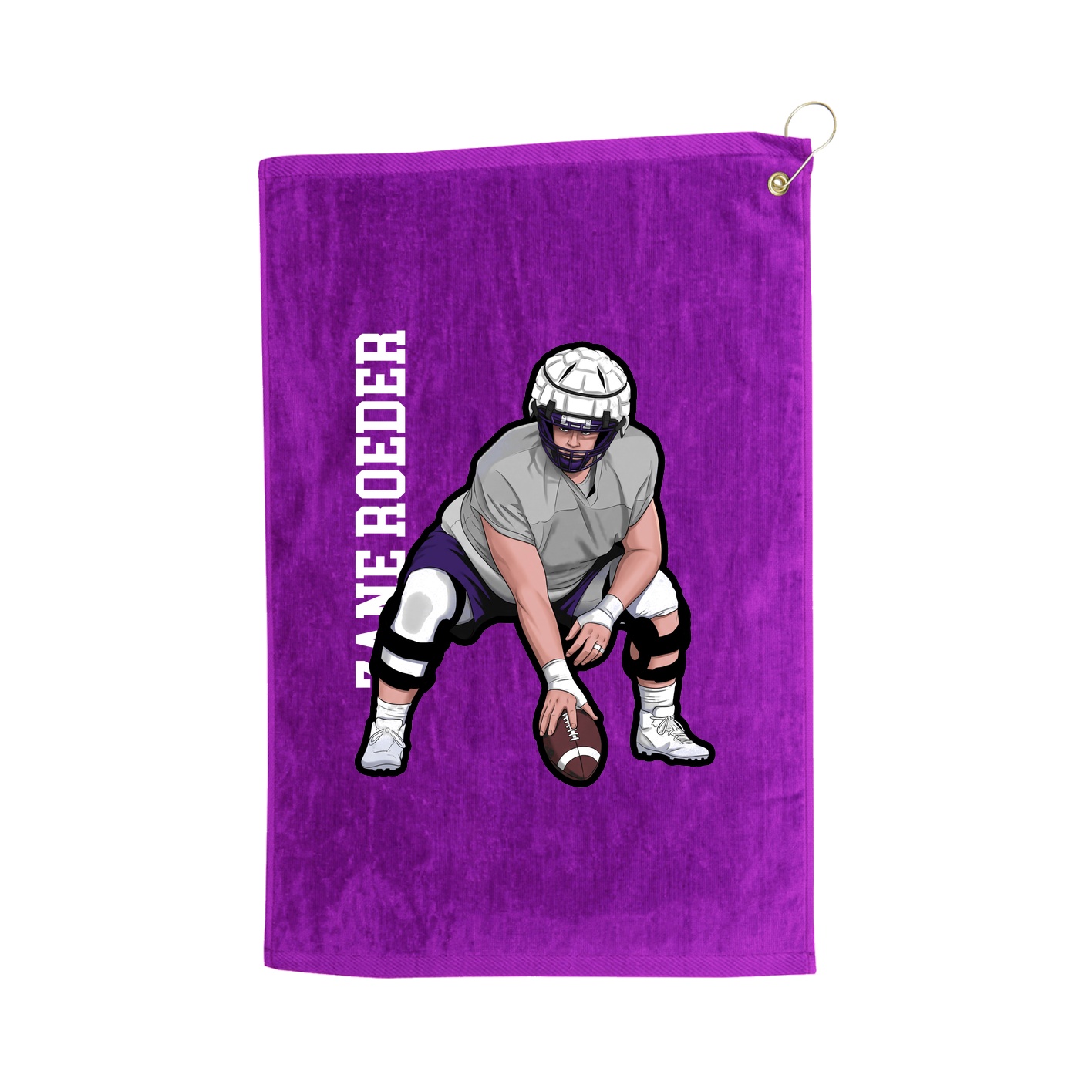 Golf Towel — Name Vertical in Purple