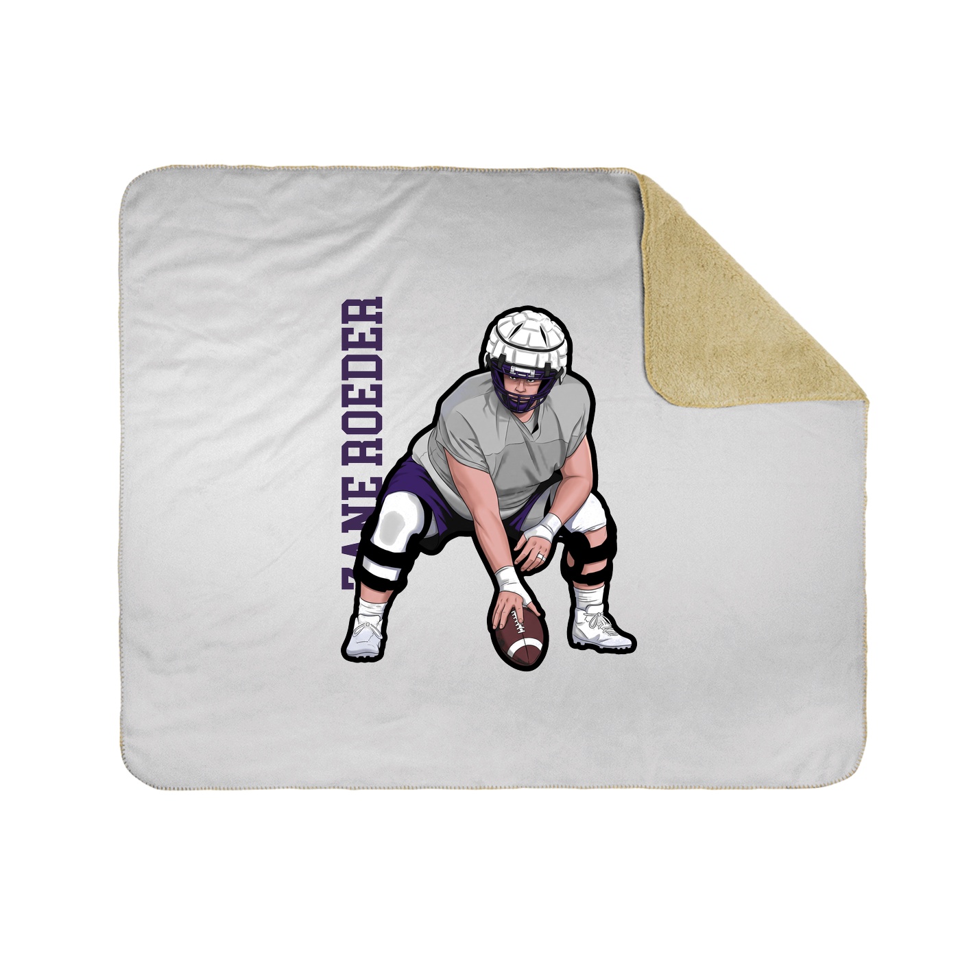 Throw Blanket — Name Vertical in White