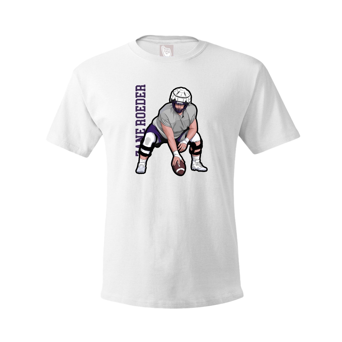 Youth Tee — Name Vertical in White