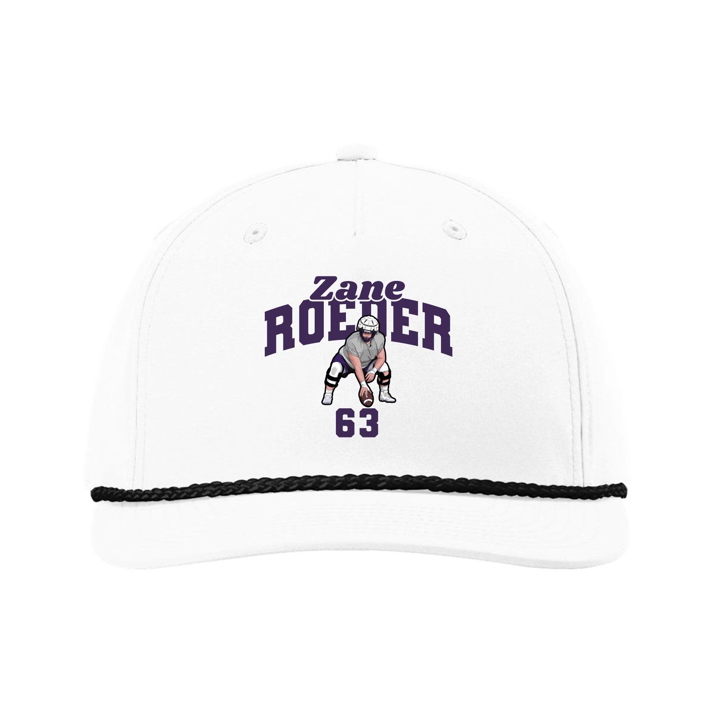 Five-Panel Classic Rope Cap — Signature Arch in White