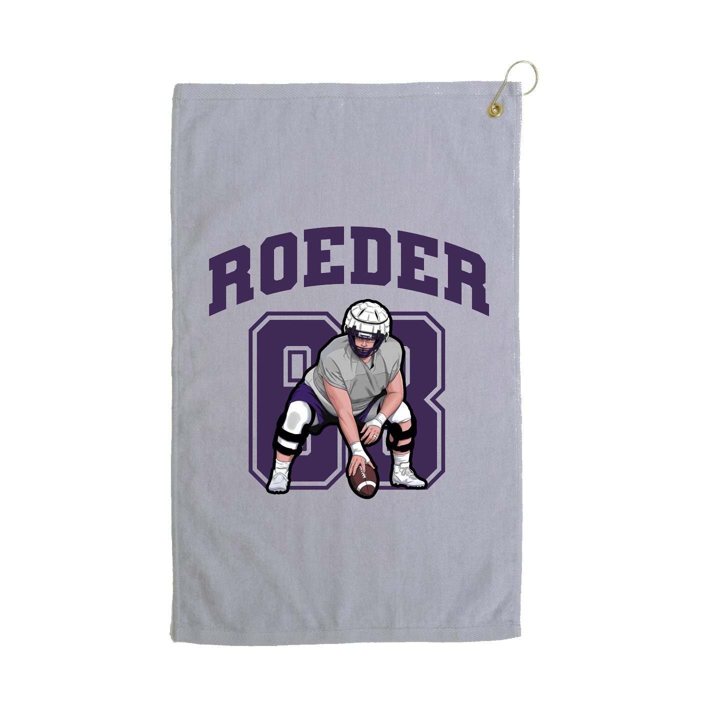 Golf Towel — Number in Grey