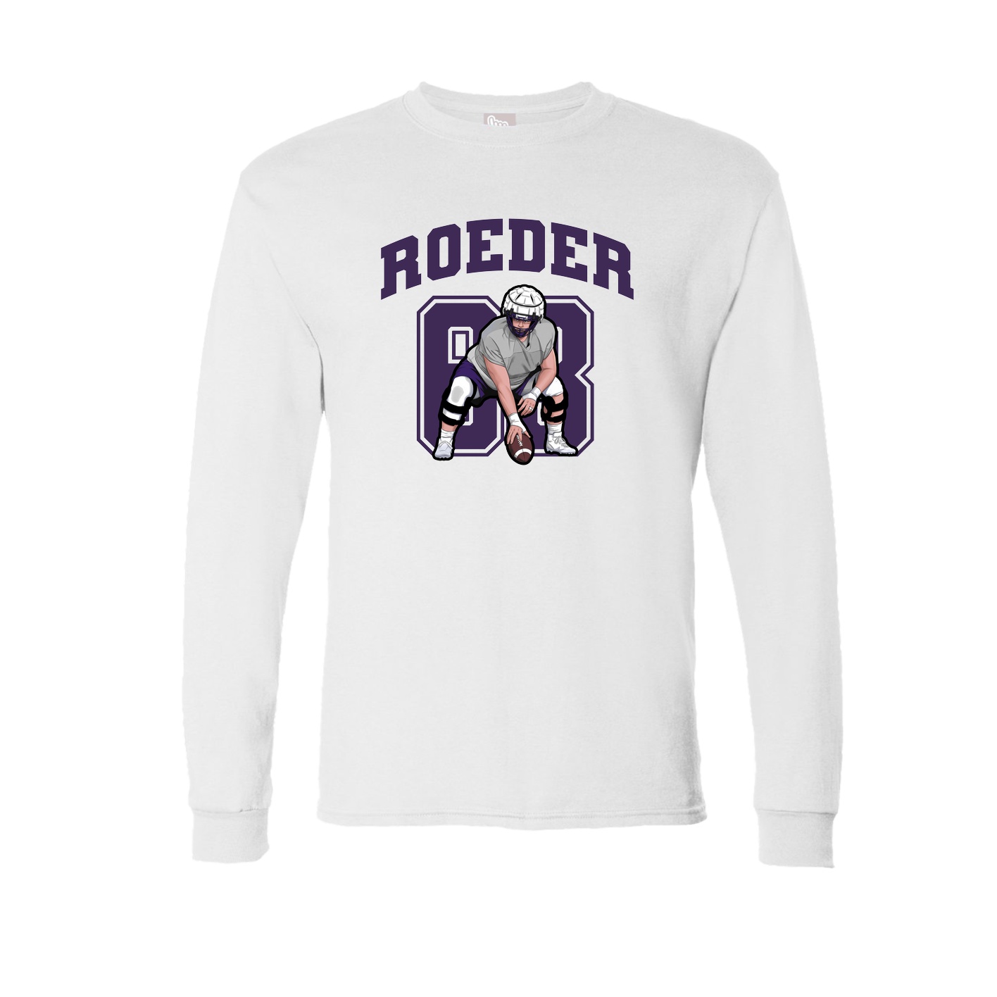 Long Sleeve Tee — Number in White