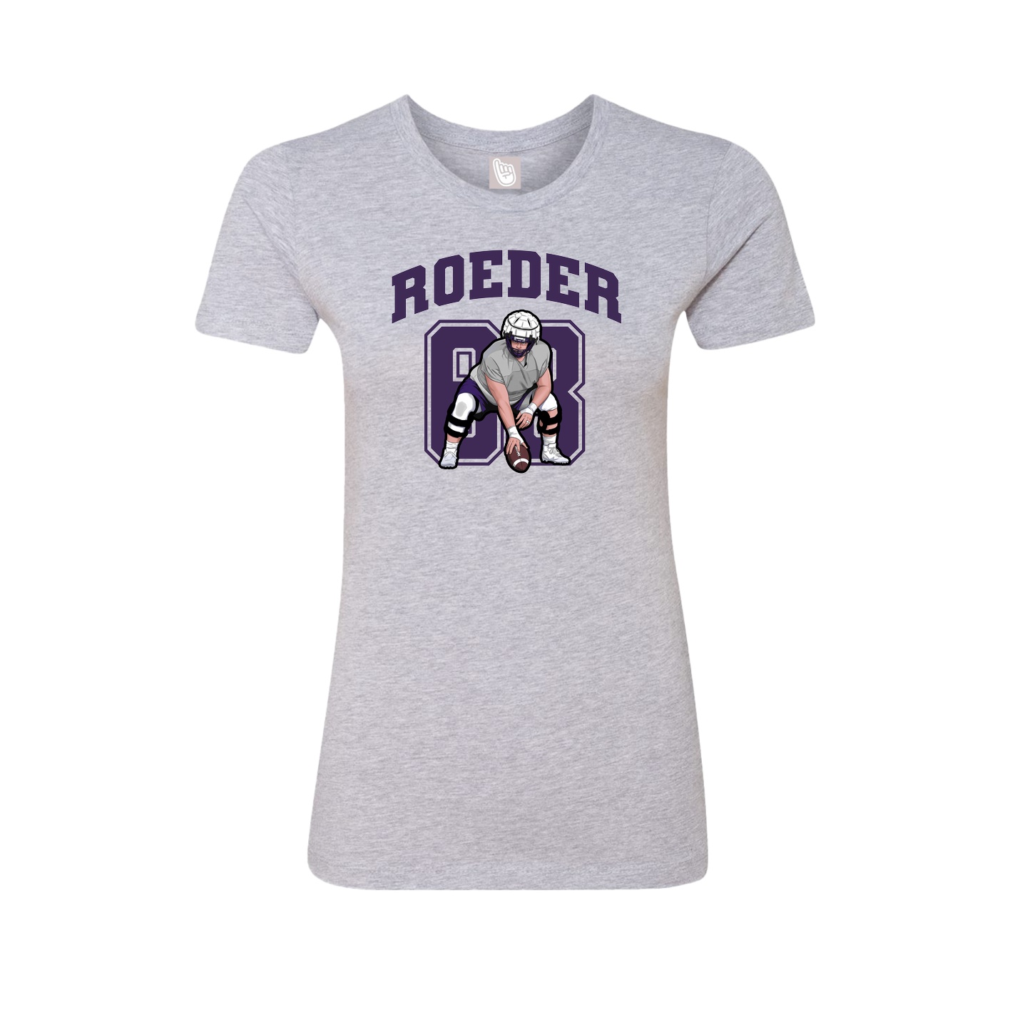 Fitted Women's Tee — Number in Grey