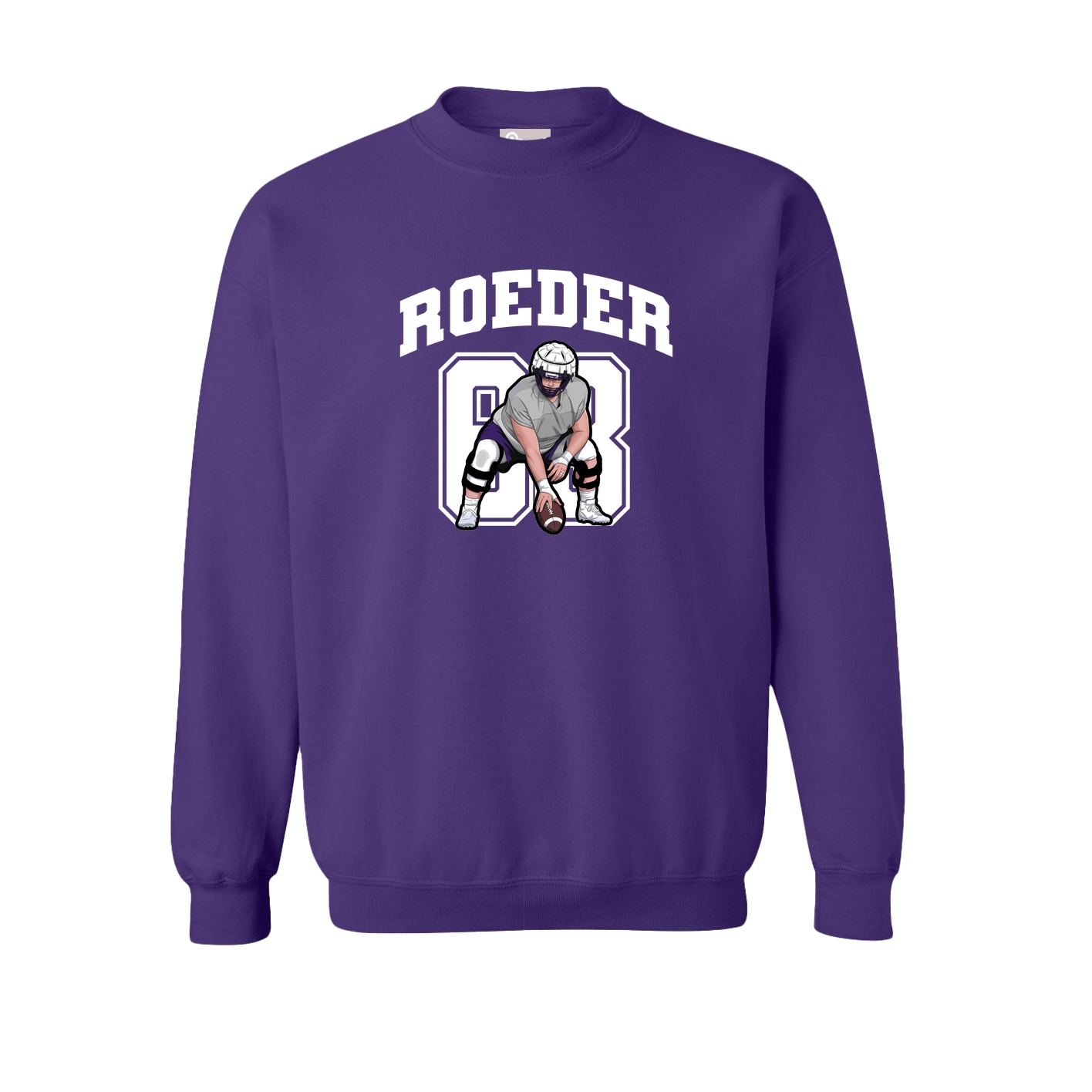 Fleece Crew — Number in Purple
