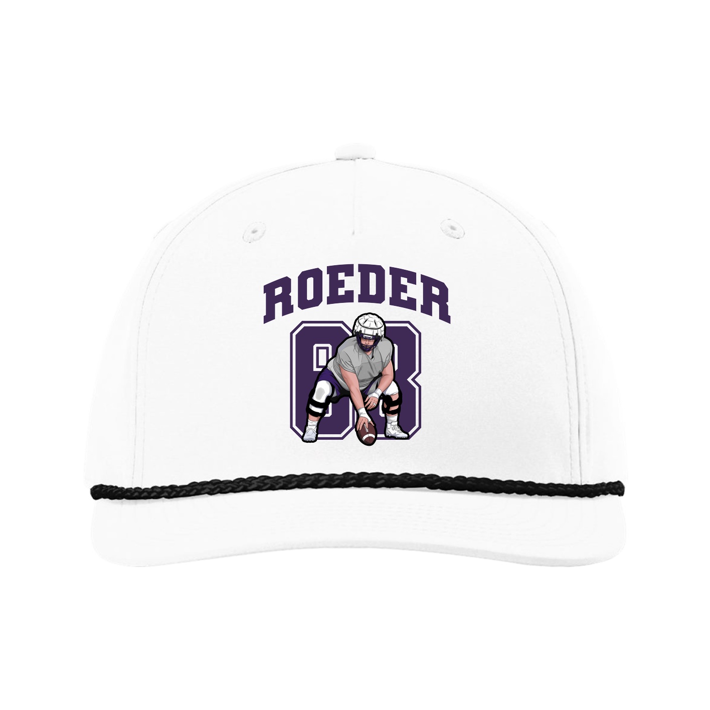 Five-Panel Classic Rope Cap — Number in White