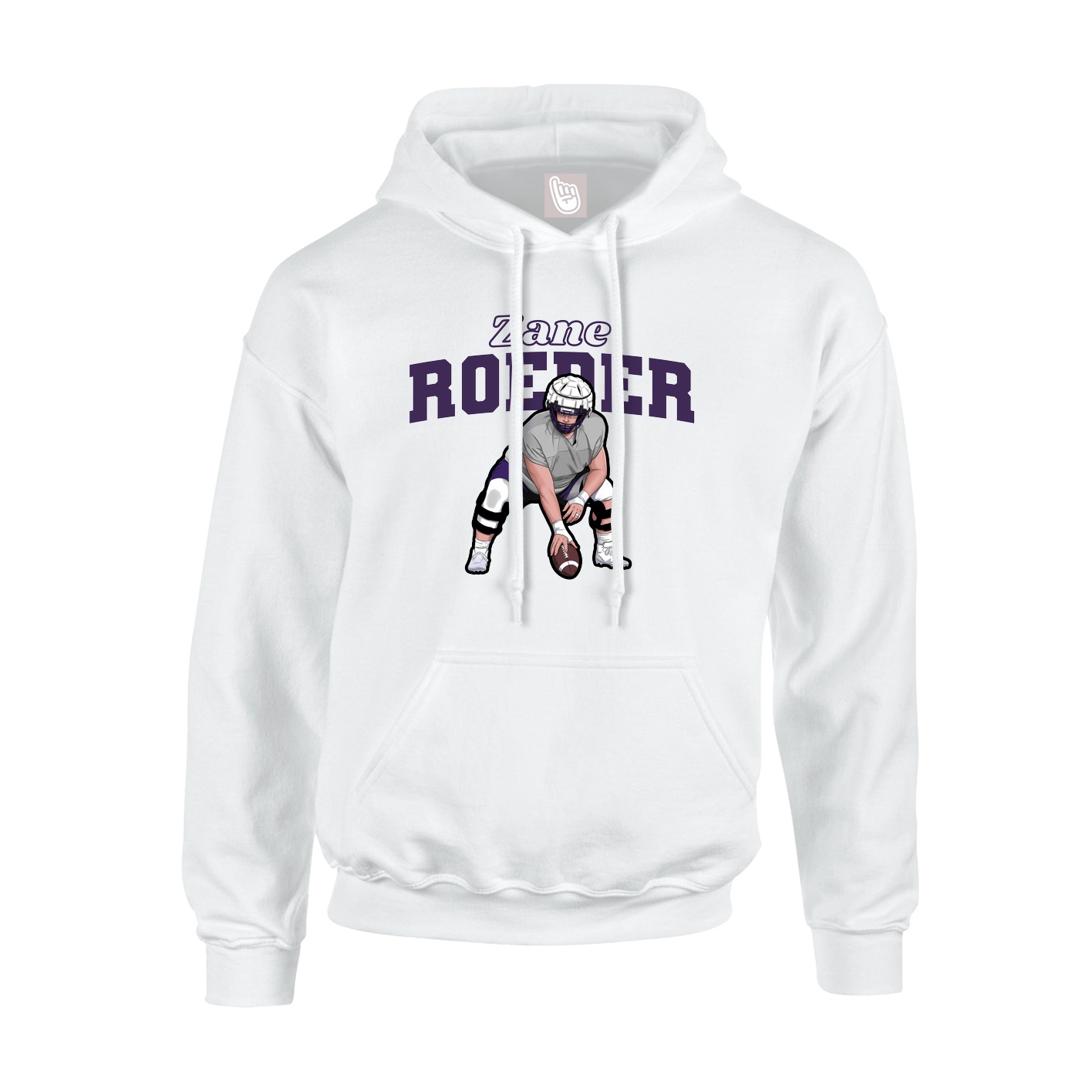 Hoodie — Name Arch in White
