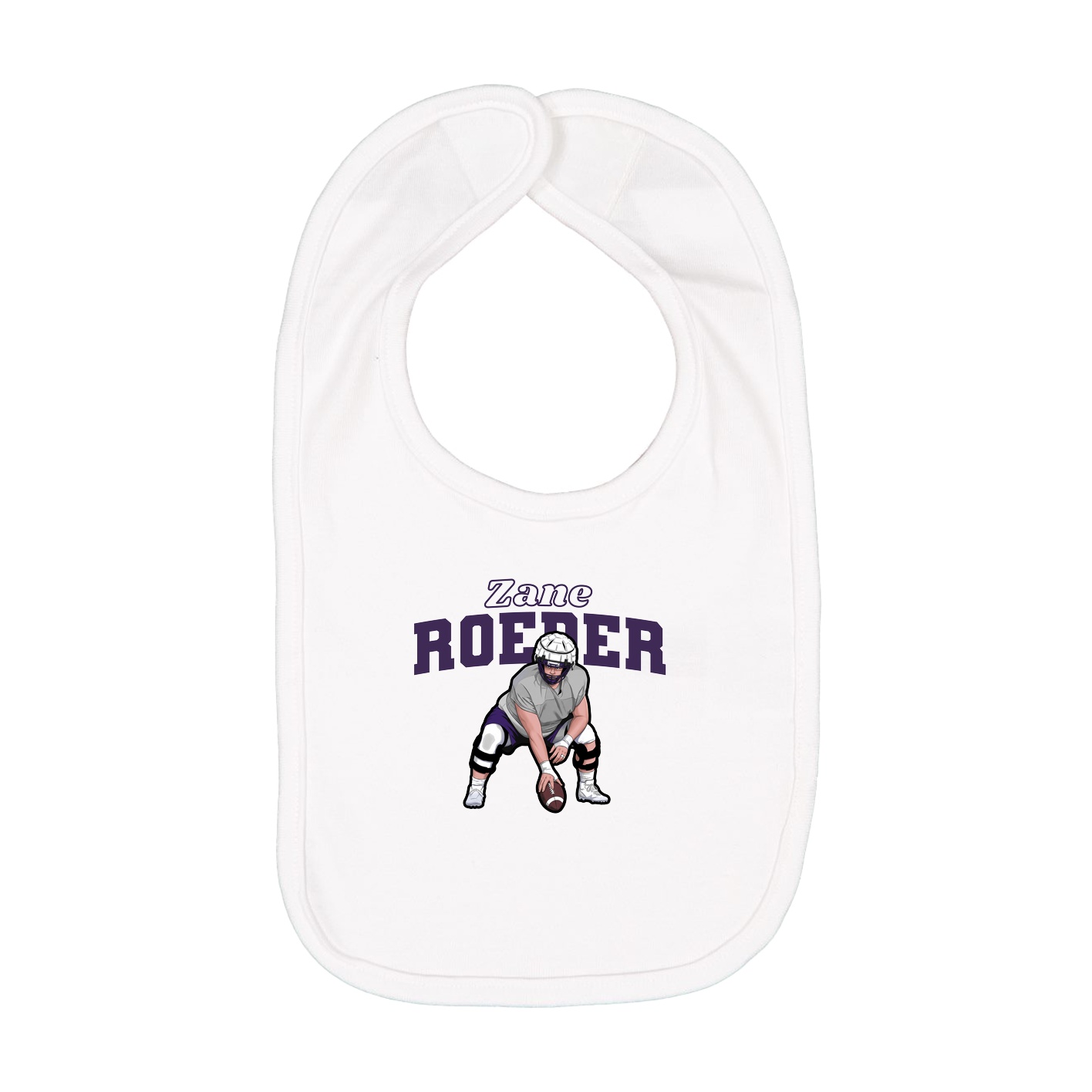 Infant Bib — Name Arch in White