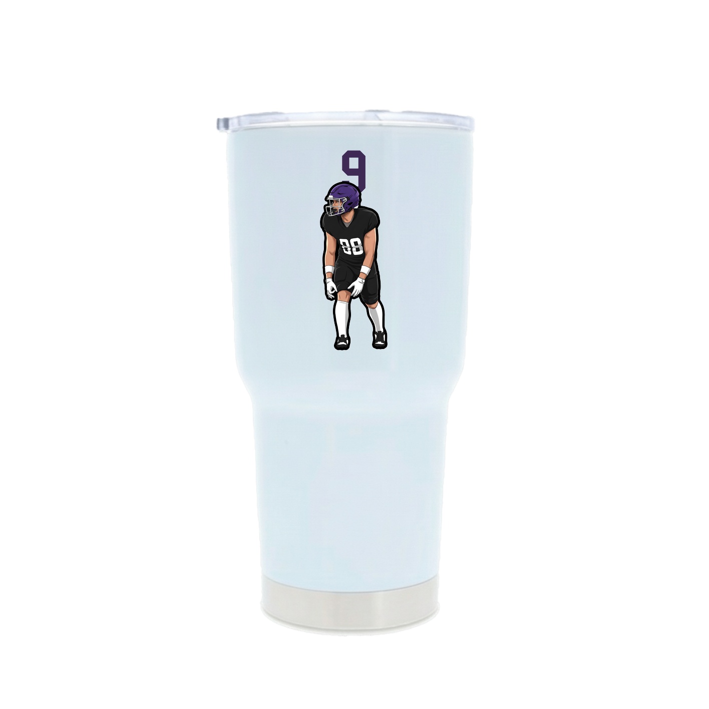 30oz Stainless Steel Tumbler — Number Top in White